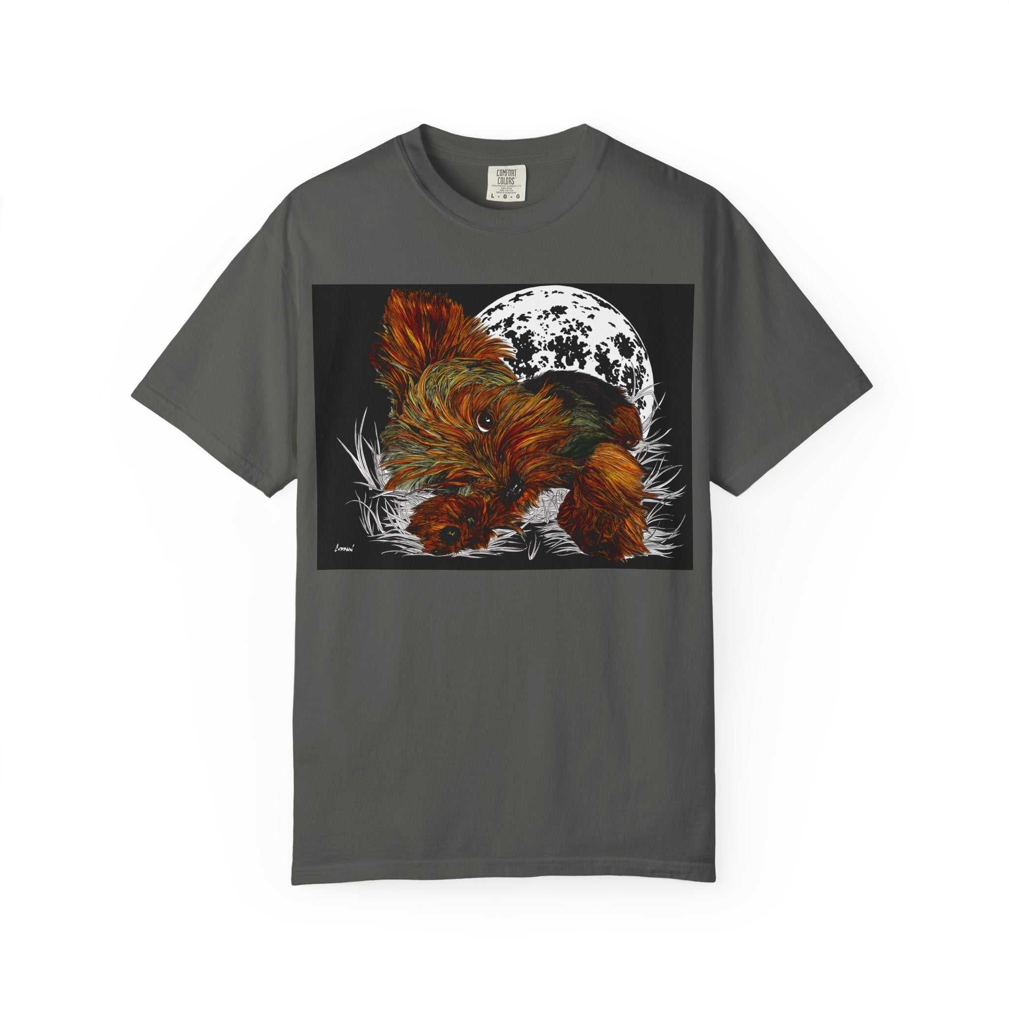 The perfect blend of style and comfort with our Yorkie Terrier 1 Unisex Garment-Dyed T-Shirt featuring original hand-drawn art. Stand out from the rest!