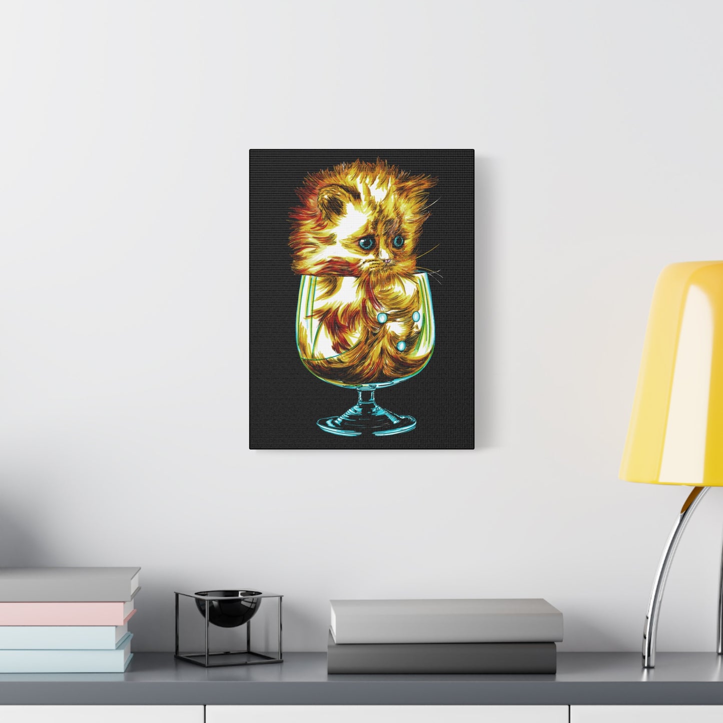 Whimsical Cat Art Canvas Print - 1.25" Stretched Wall Decor