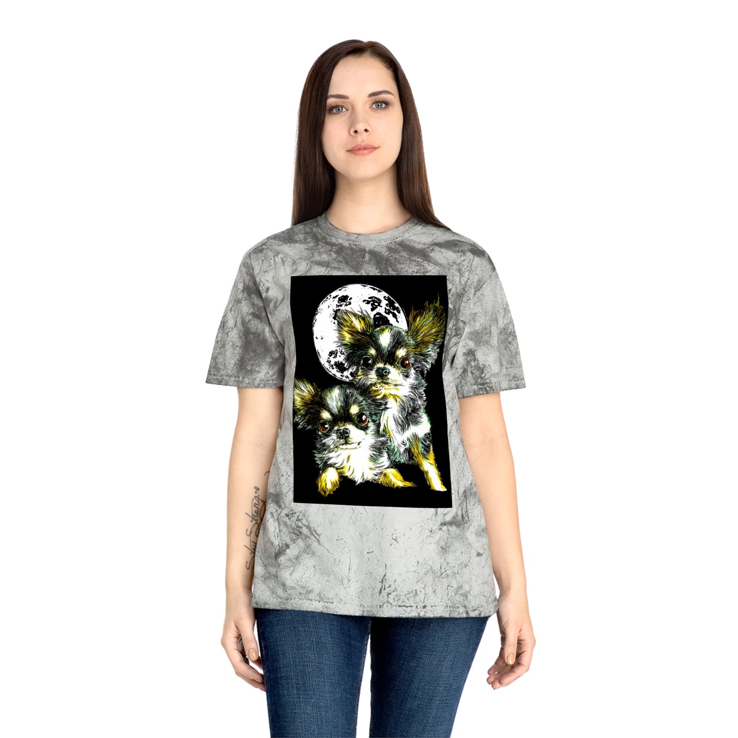 Chihuahua Unisex Color Blast T-Shirt - Moonlit Night Design