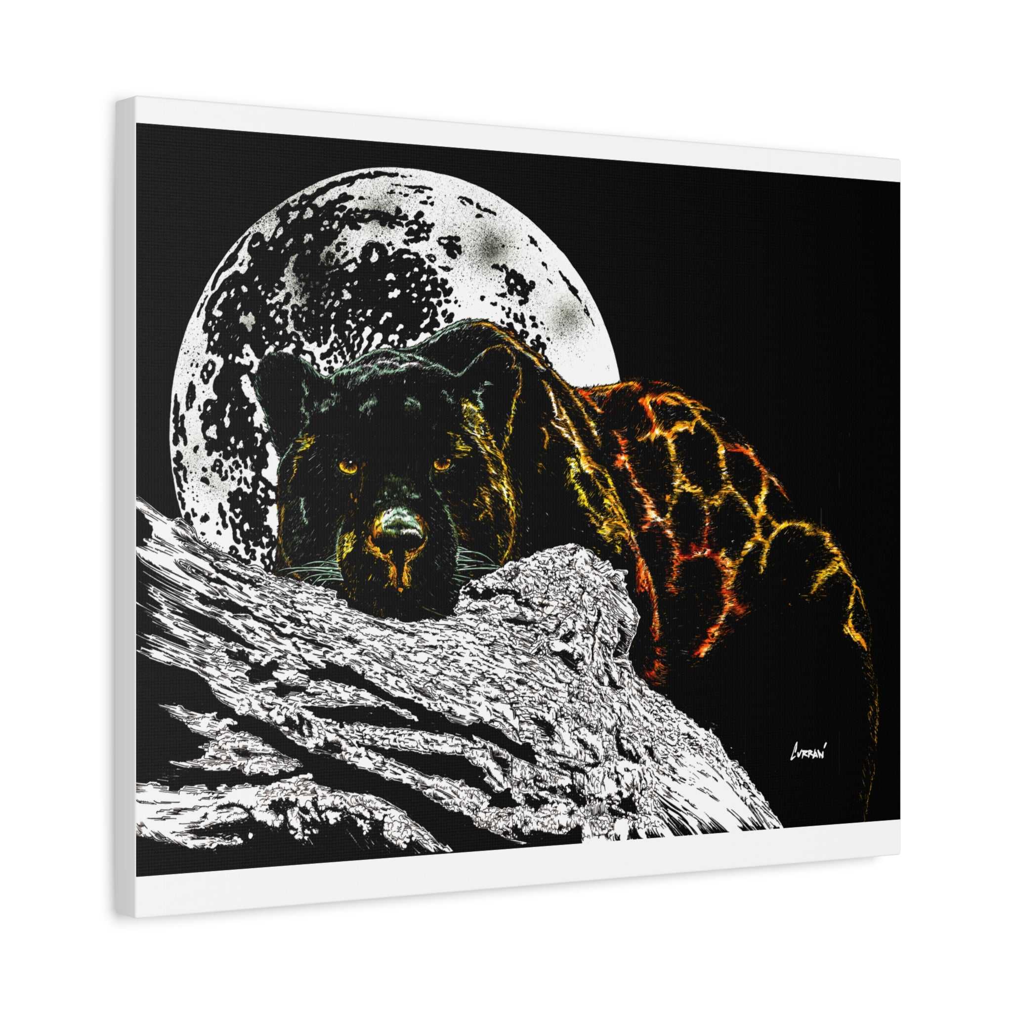 Panther in the Moonlight Print of my Original hand drawn art