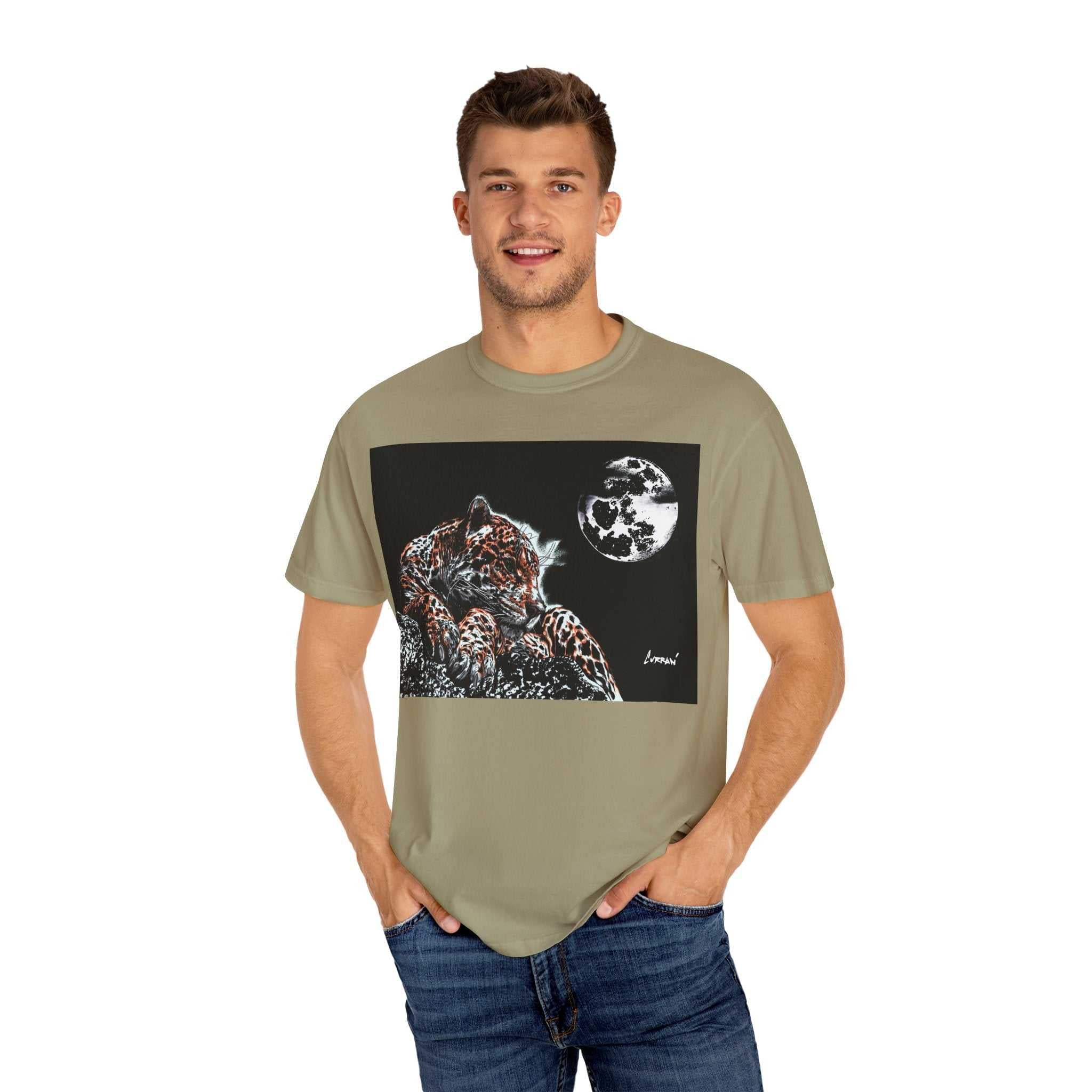 Moonlit Leopard Unisex Garment-Dyed T-Shirt