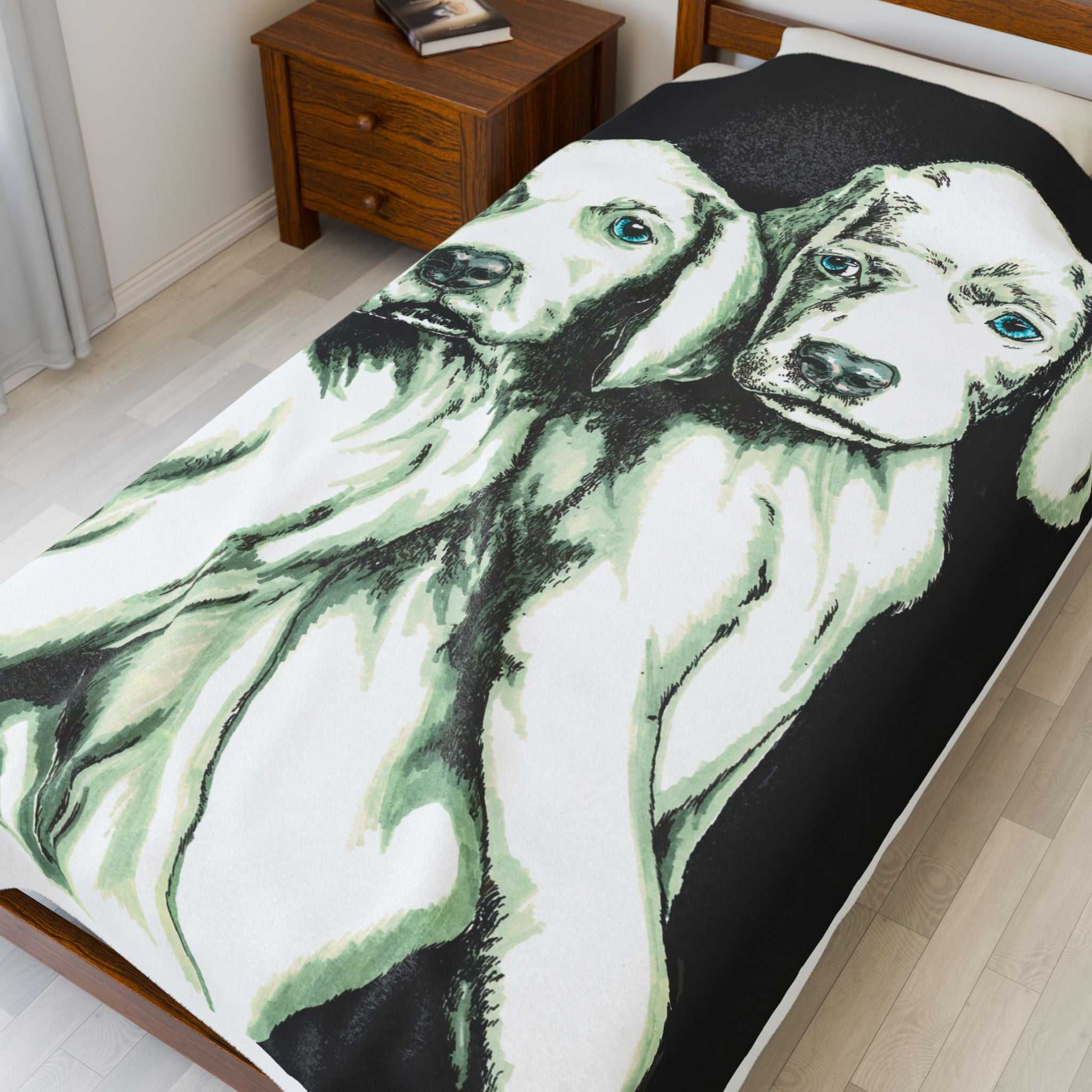 Two Puppy Design Plush Blanket Perfect for Pet Lovers