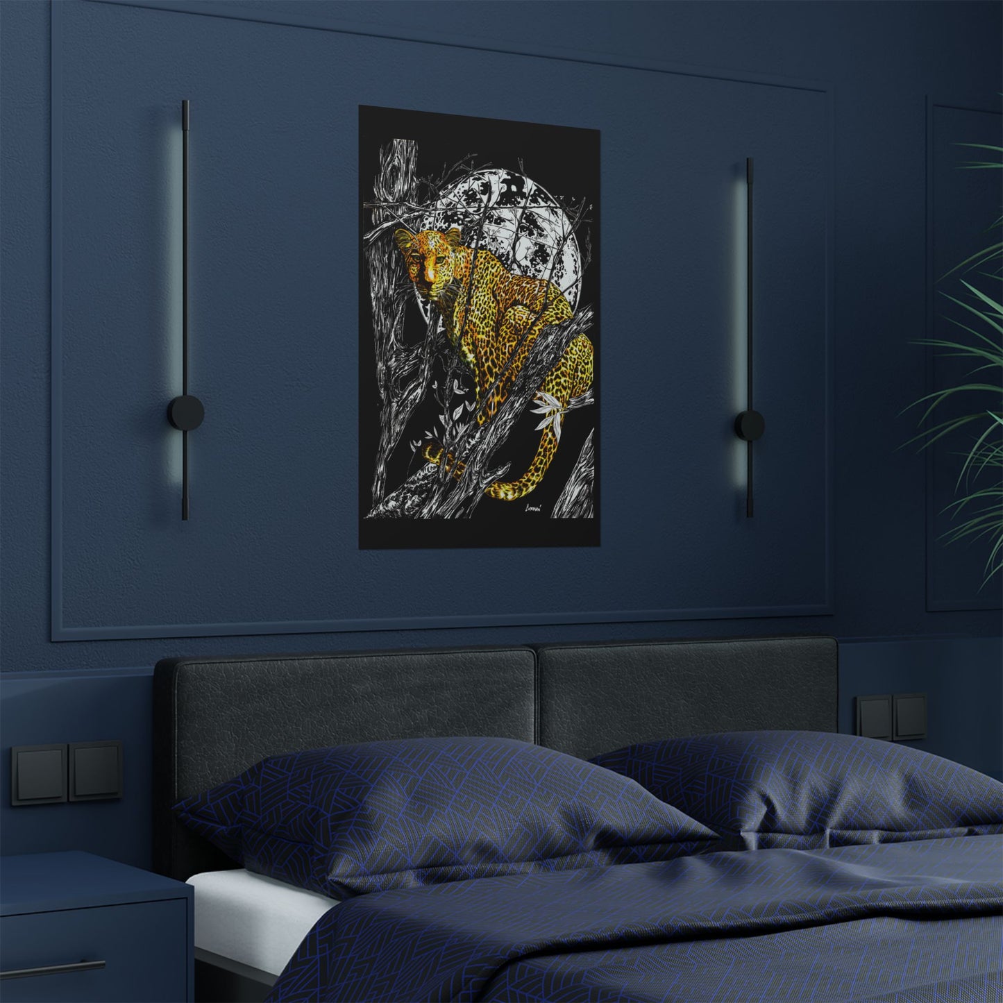Majestic Leopard Satin Poster - 300gsm Art Print for Home Décor