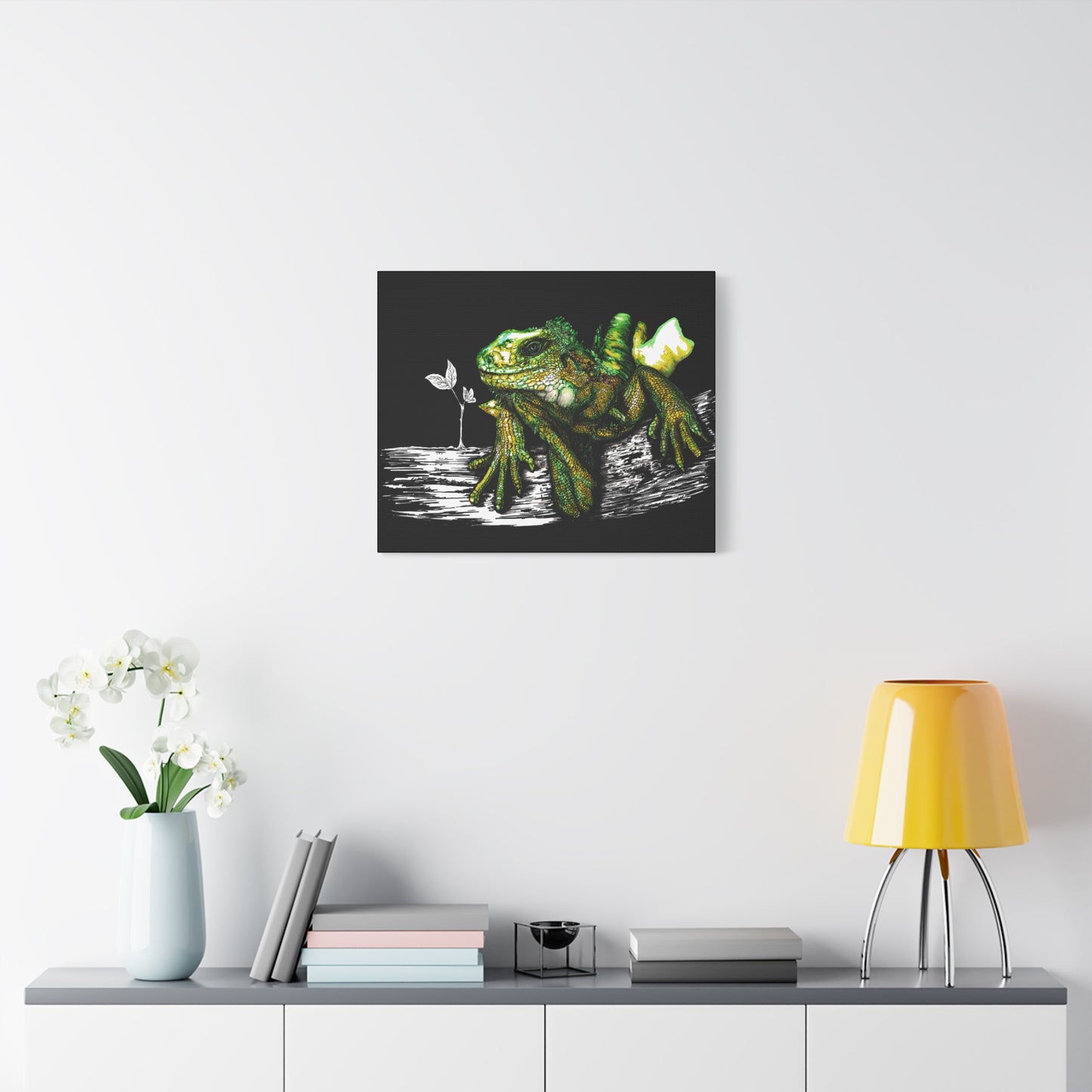 Iguana Print, Hand-Drawn Reptile Art, Lizard Wall Decor