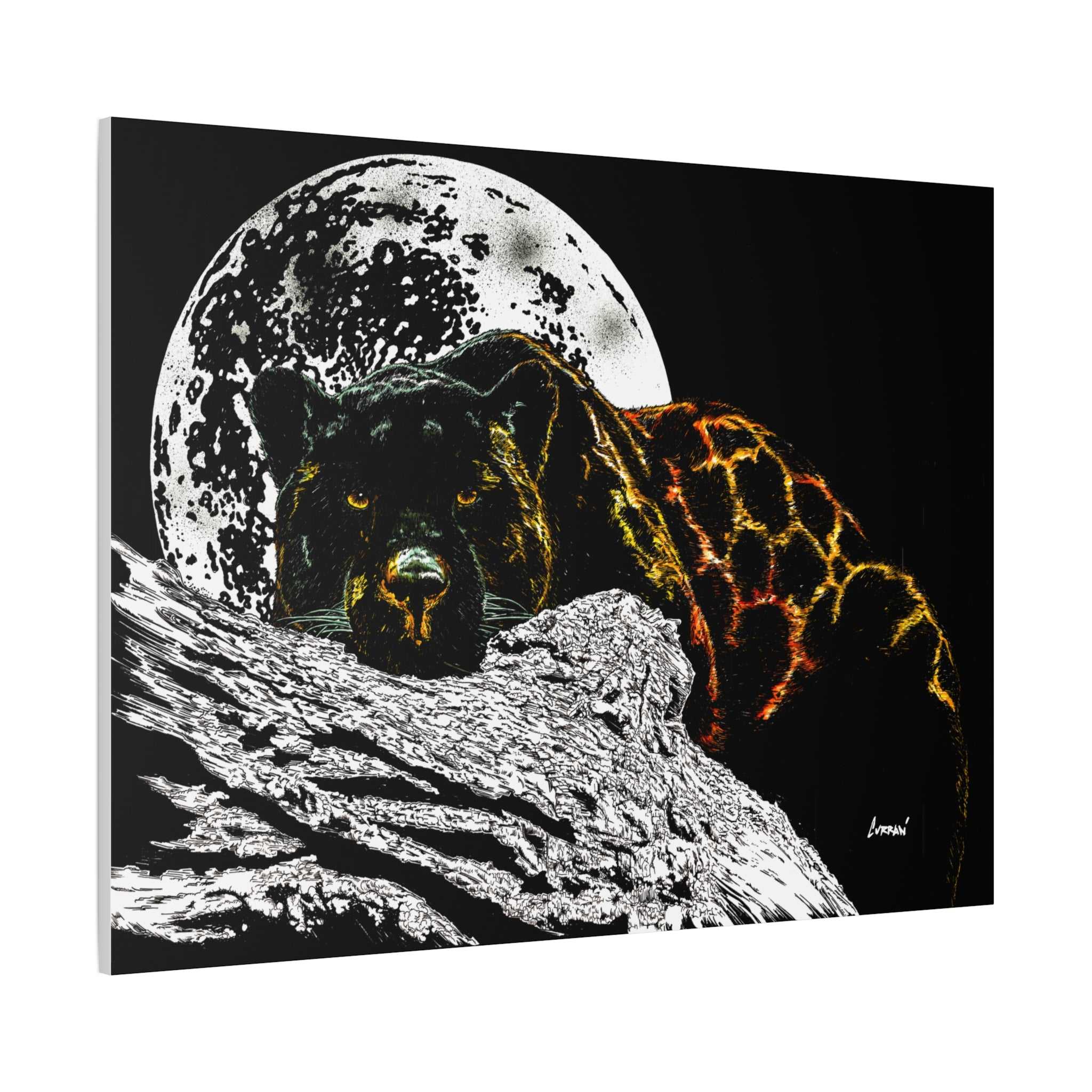 Panther in the Moonlight Print of my Original hand drawn art