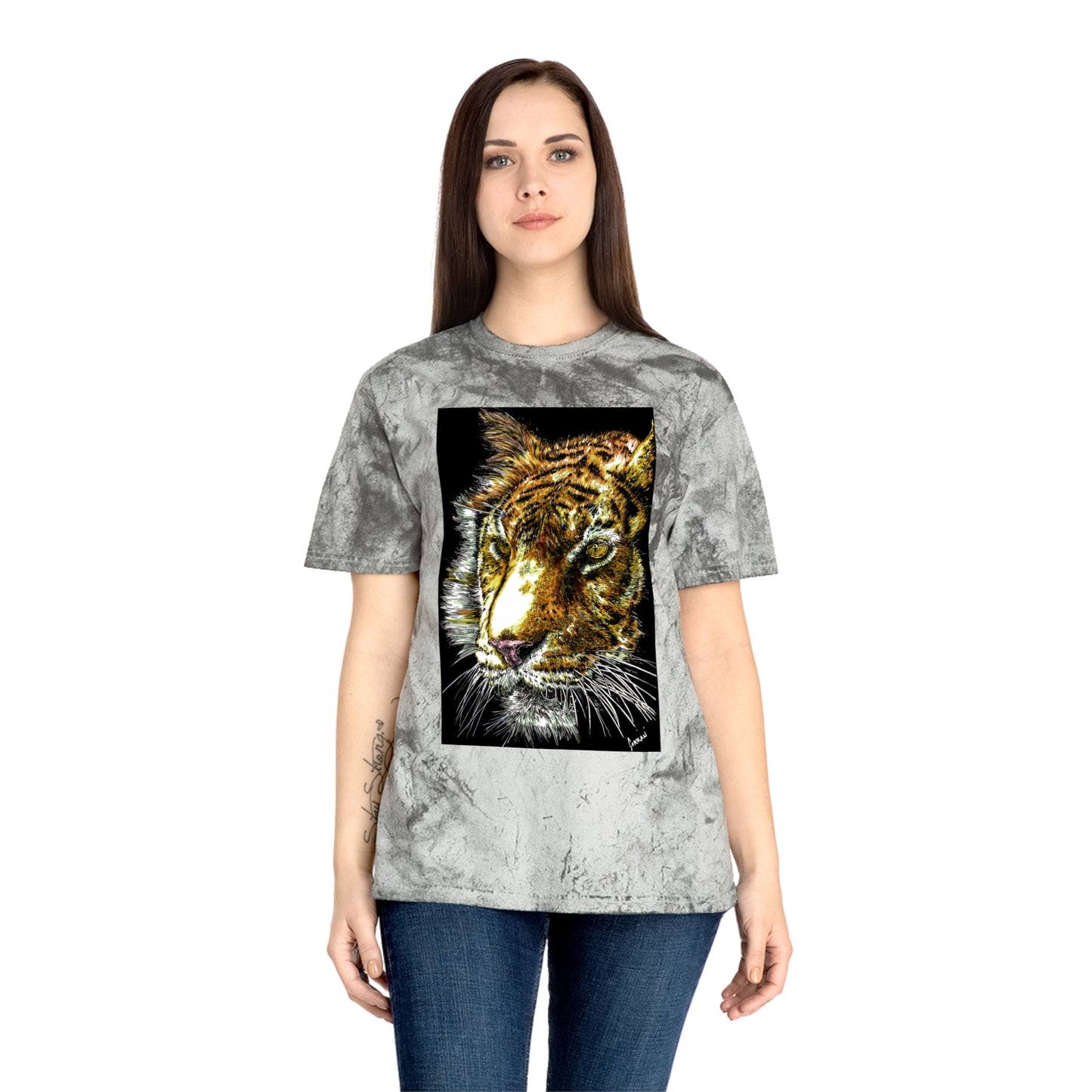 Unisex Color Blast Tiger T Shirt Bold Wildlife Art