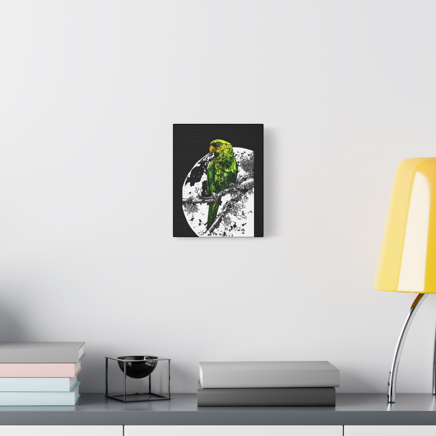 Green Parrot Wall Art Print - Matte Canvas, Stretched,
