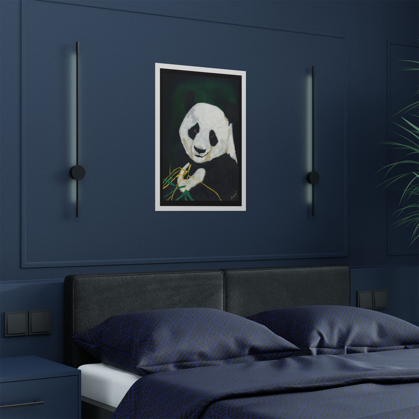 Panda Portrait Satin Poster - 300gsm Wall Art for Nature Lovers