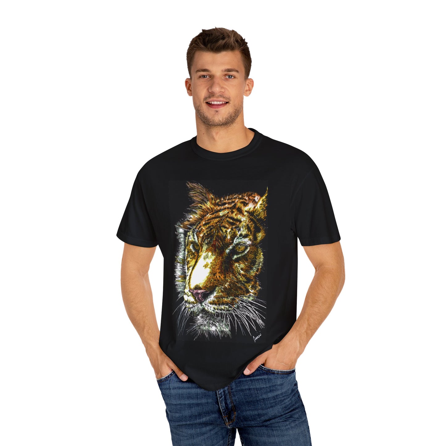 Unisex Tiger Art T-Shirt - Vibrant Animal Print - Nature Lover's Apparel