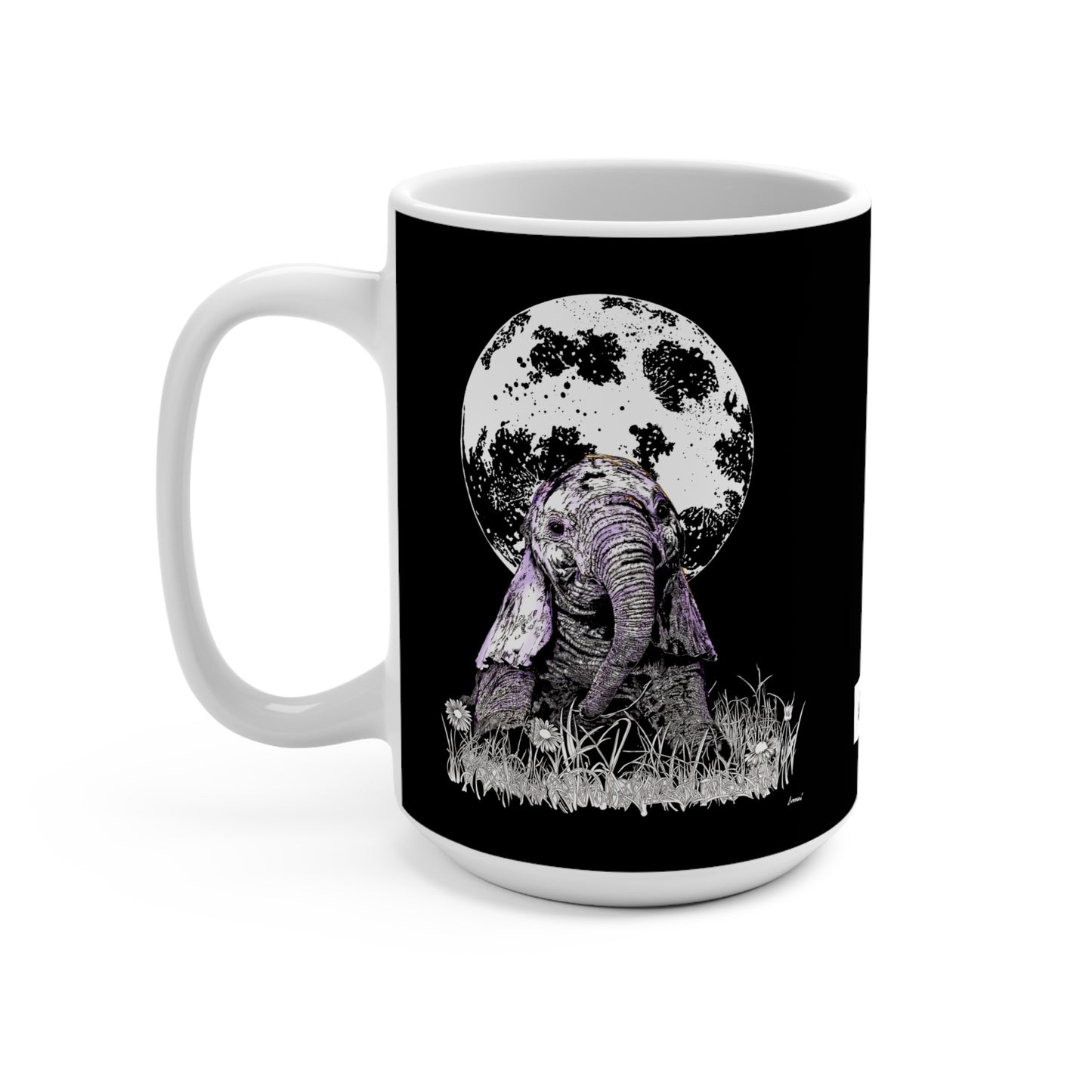Baby Elephant 15oz Mug – featuring Original Hand-Drawn Art