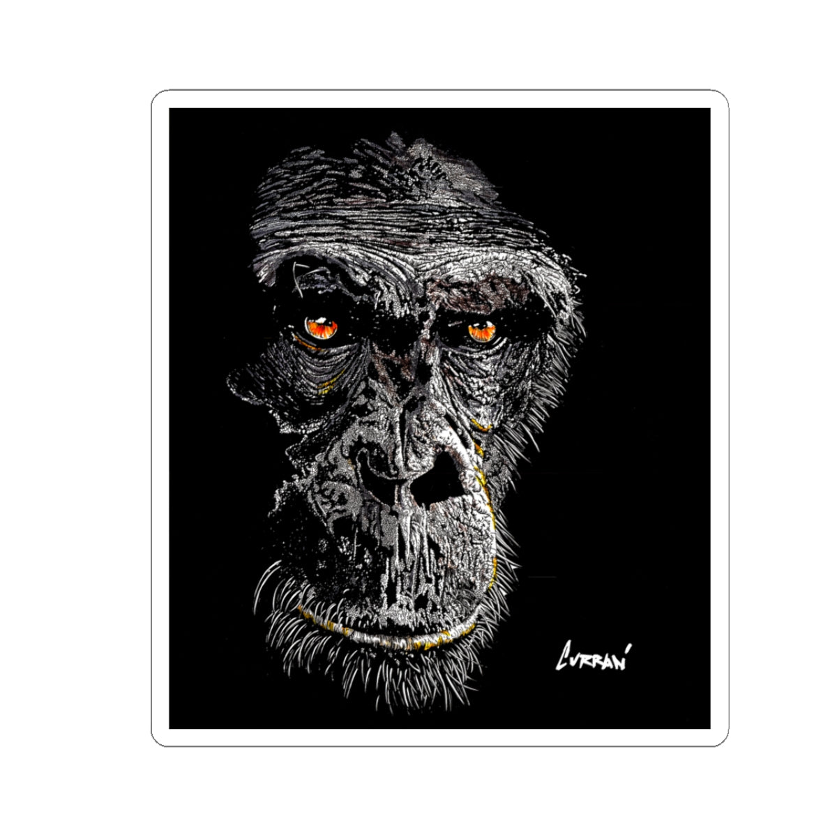 Gorilla Kiss-Cut Stickers, Wildlife Design for Nature Lovers
