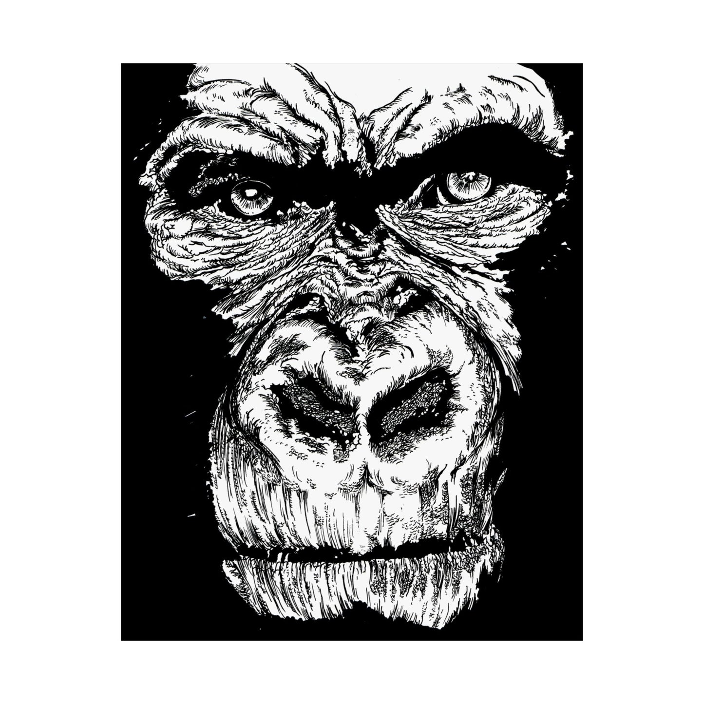 Gorilla Art Satin Poster | Eye-Catching Wildlife Decor