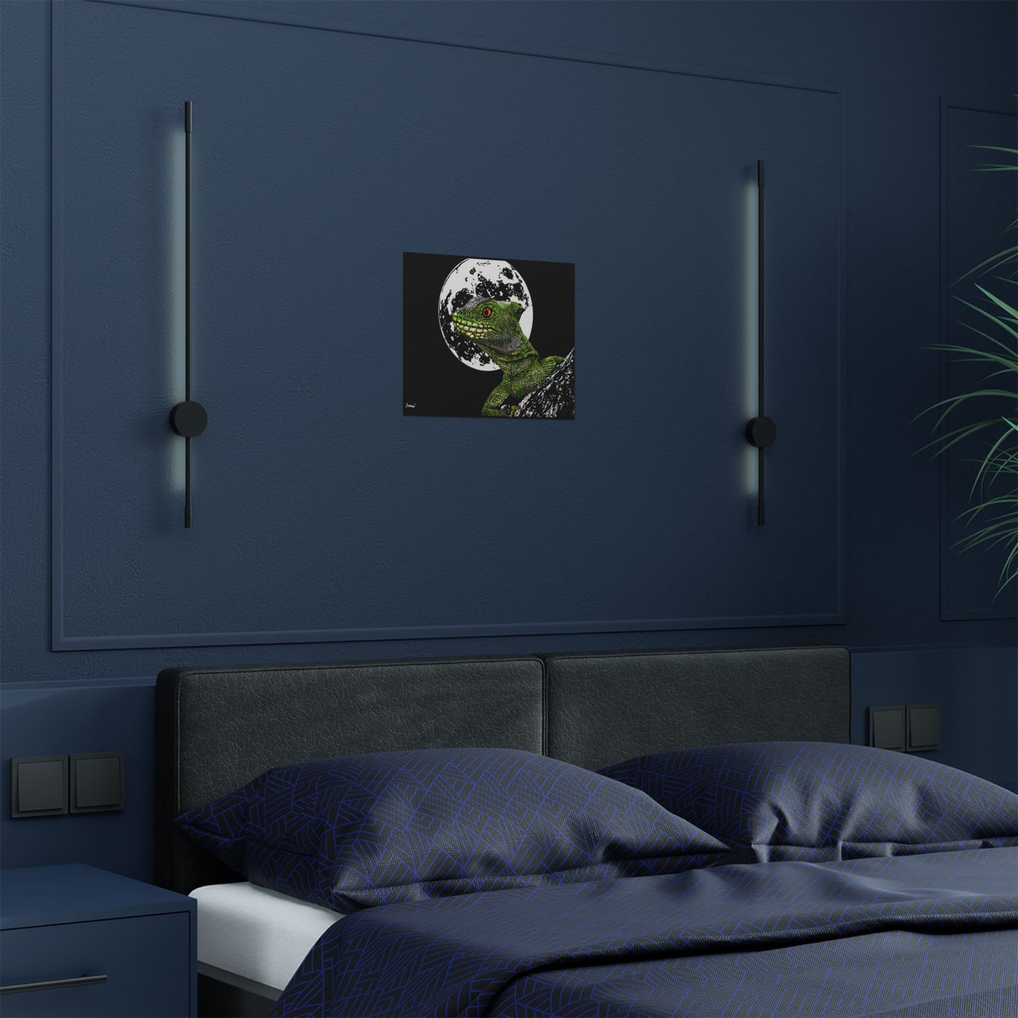 Lizard Moon Satin Poster | 300gsm Art Print for Home Décor