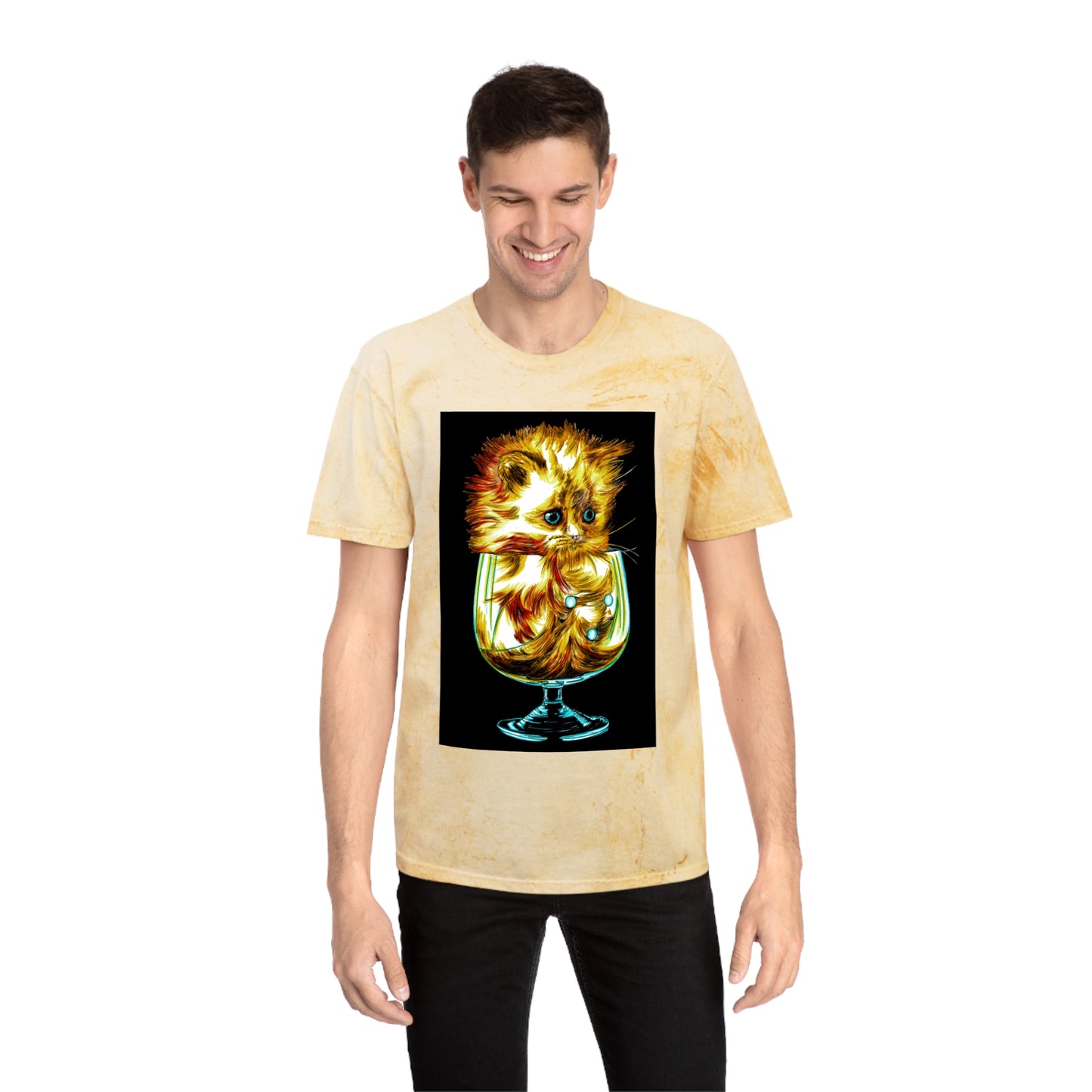 Color Blast Kitten T-Shirt โ Artistic Tee for Cat Lovers