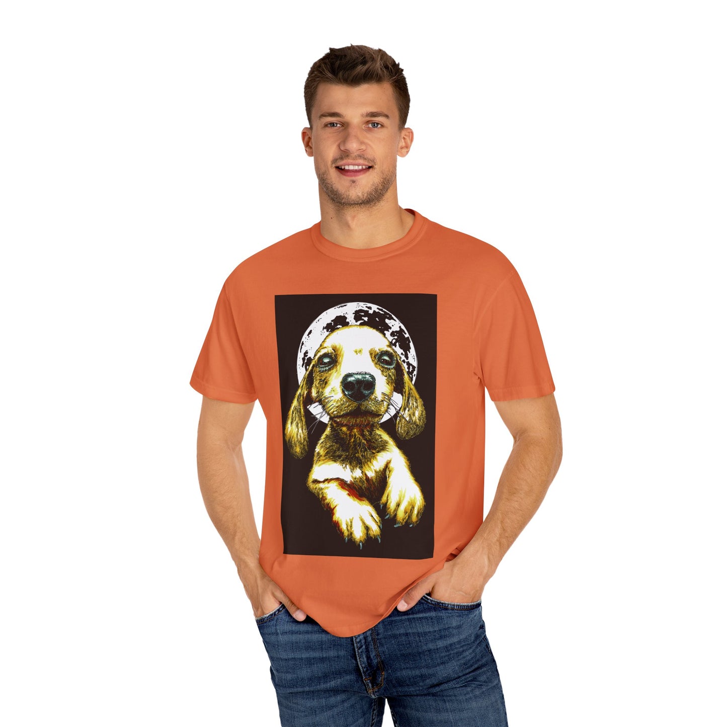 Unisex Garment-Dyed T-Shirt – Original Hand-Painted Puppy Art