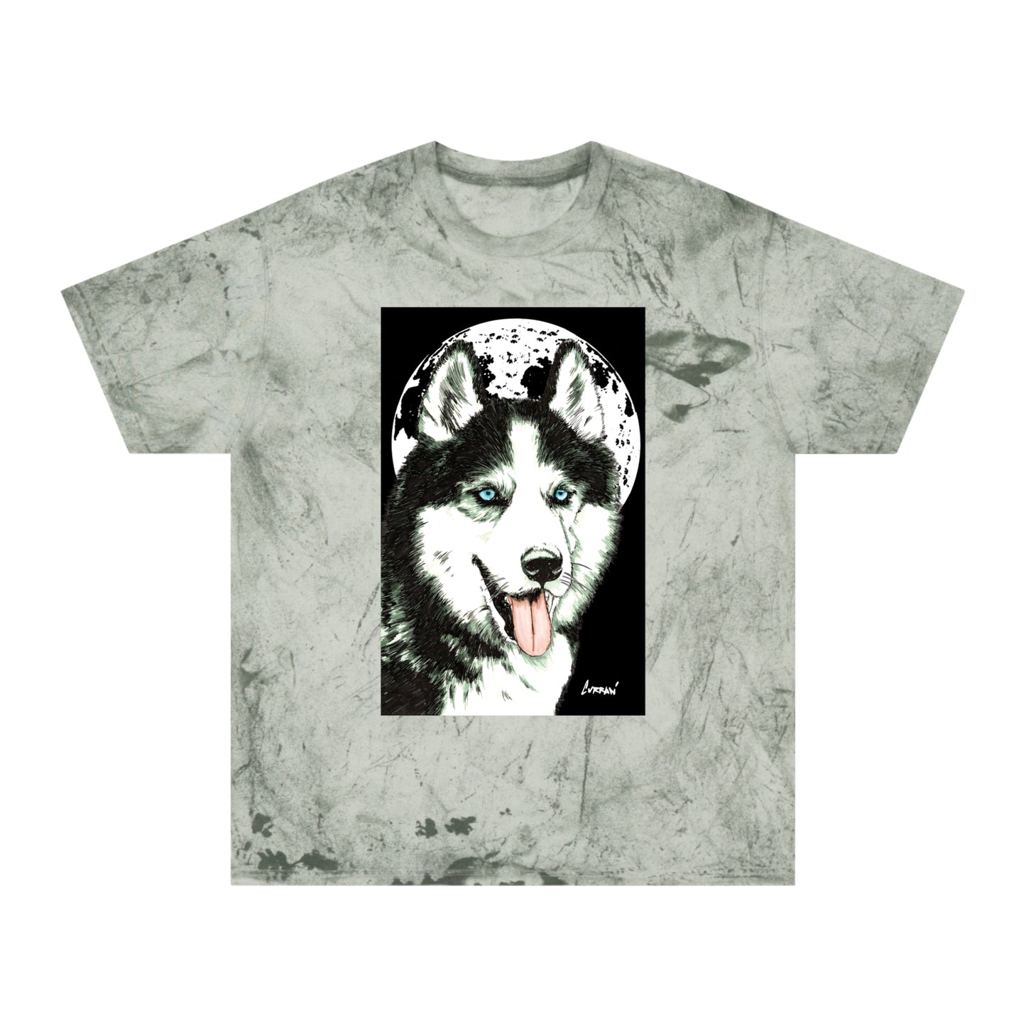 Siberian Husky Moon Graphic Tee for Animal Lovers