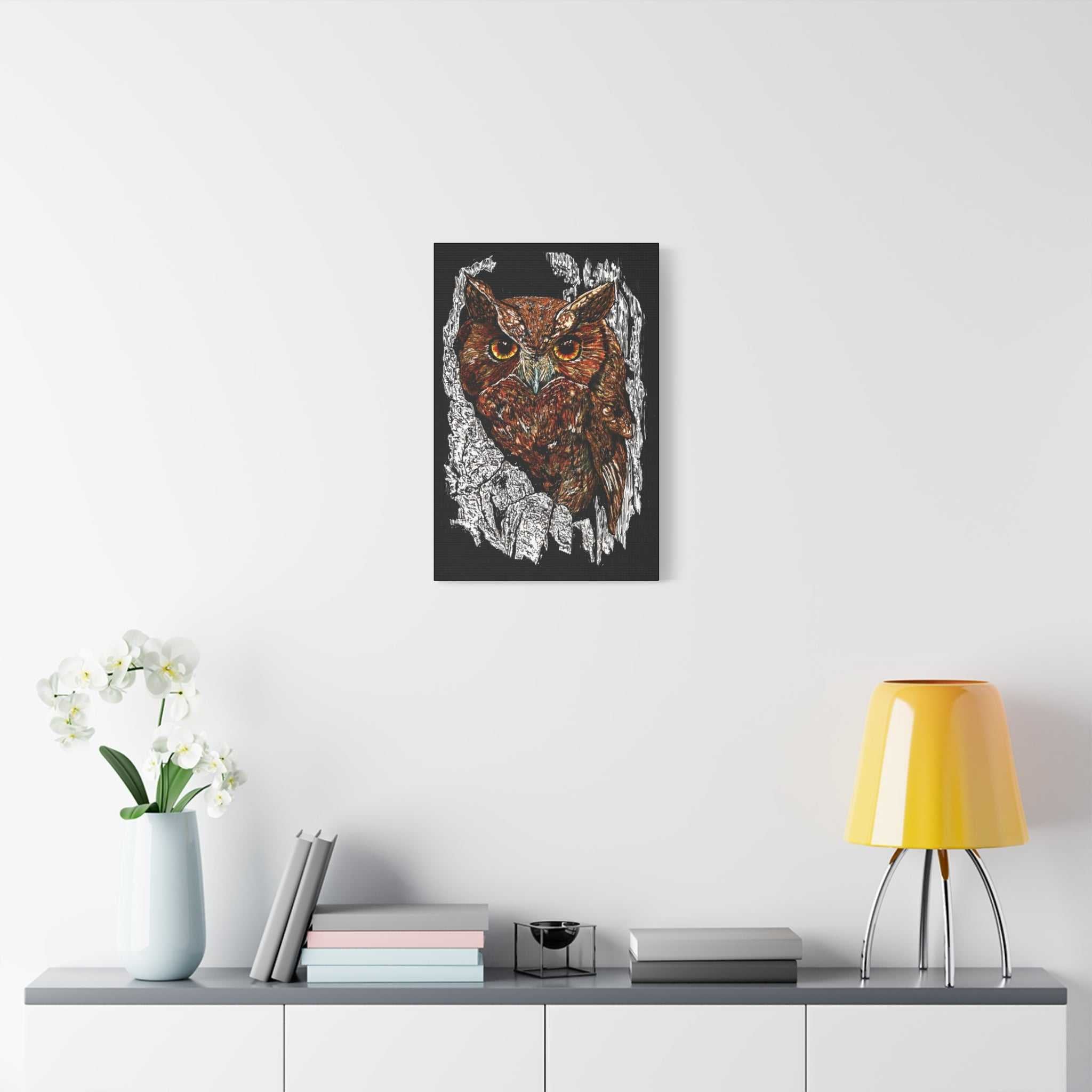 Owls in a Tree Wall Art Canvas Print of the Original,