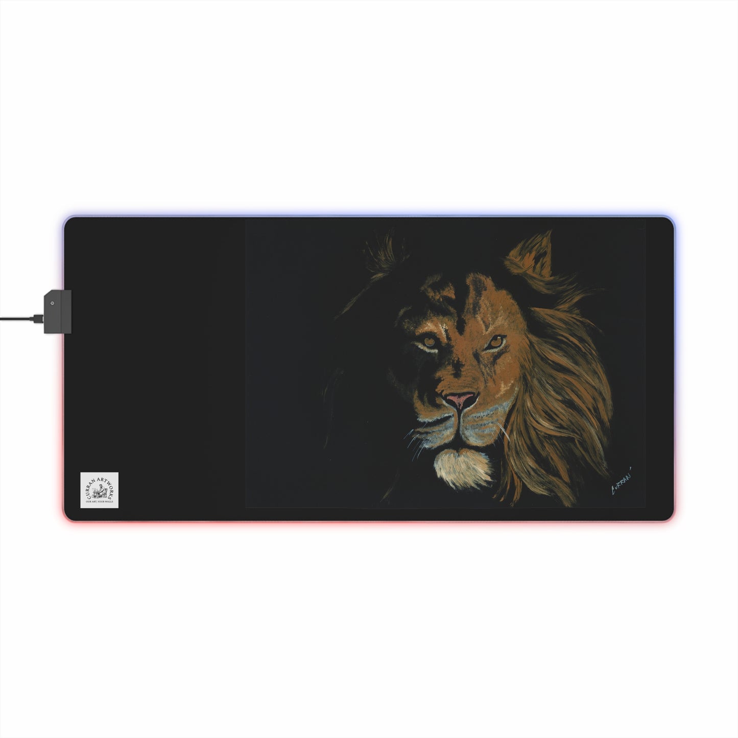 Lion Design LED Gaming Mouse Pad - RGB Backlit Desk Accessory
