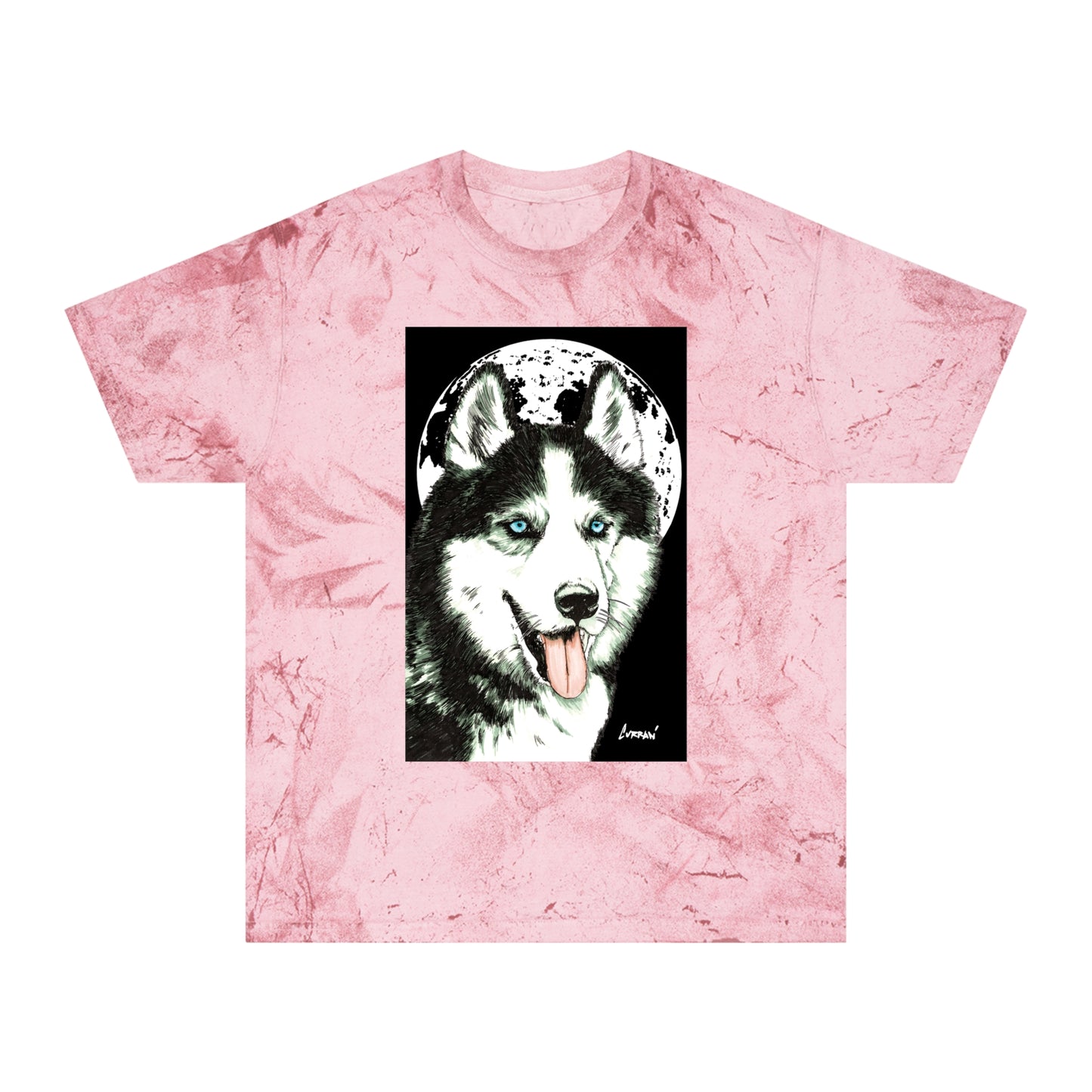 Siberian Husky Moon Graphic Tee for Animal Lovers