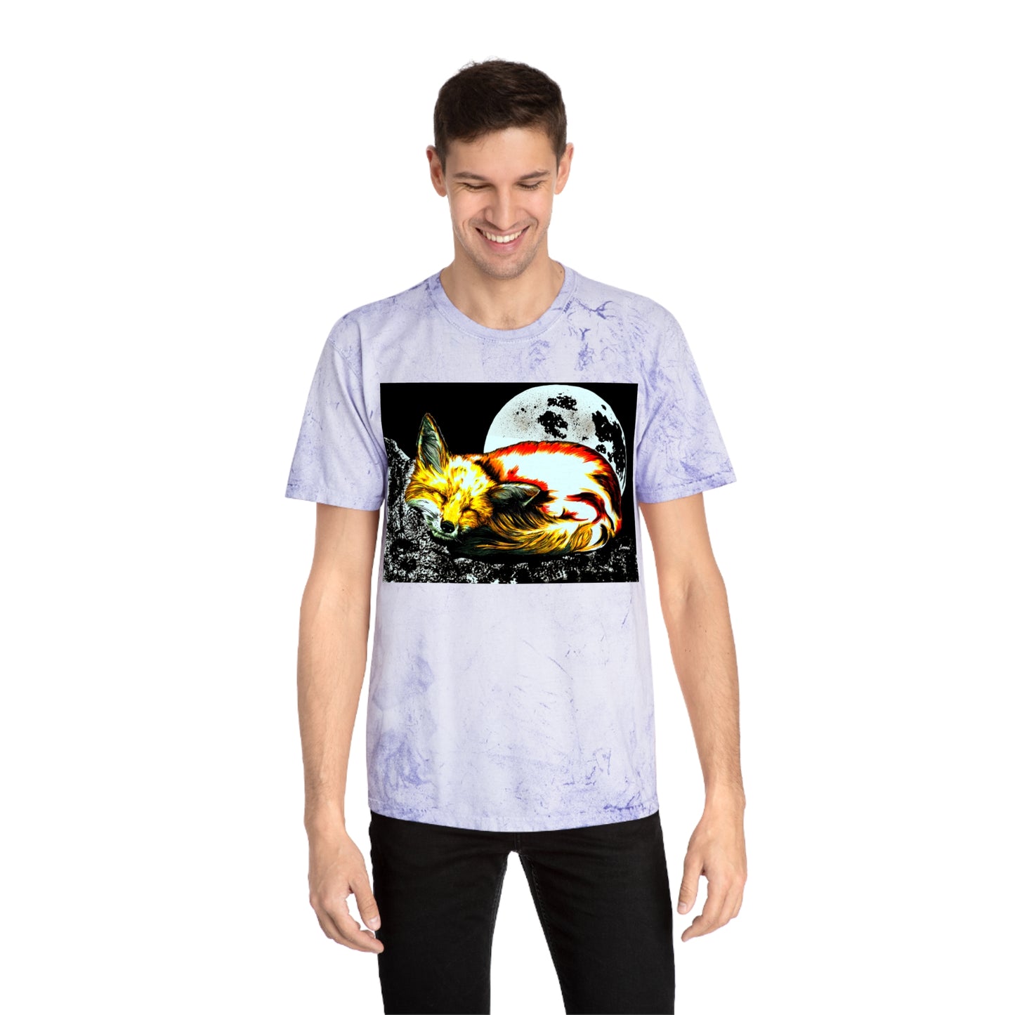 Red Fox Unisex T Shirt with Color Blast Design