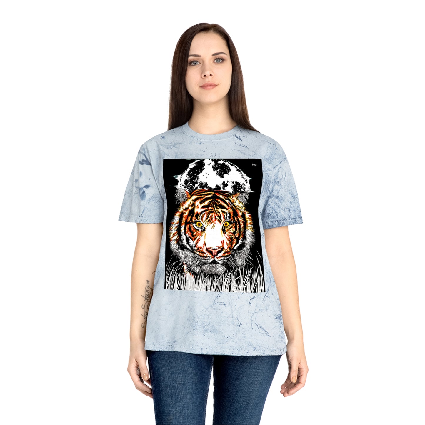 Color Blast Tiger Unisex T Shirt Original Hand Drawn Art