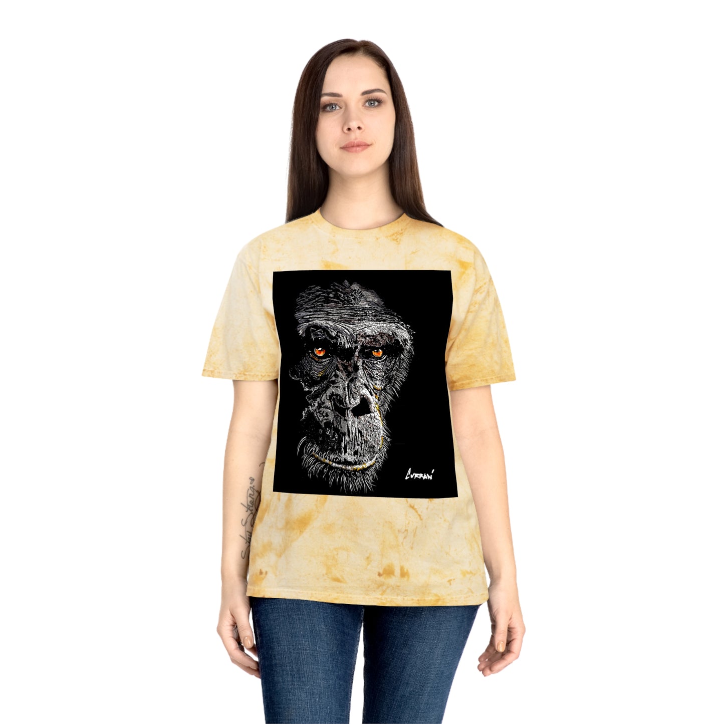 Gorilla Face Color Blast T Shirt Original Hand Drawn Art