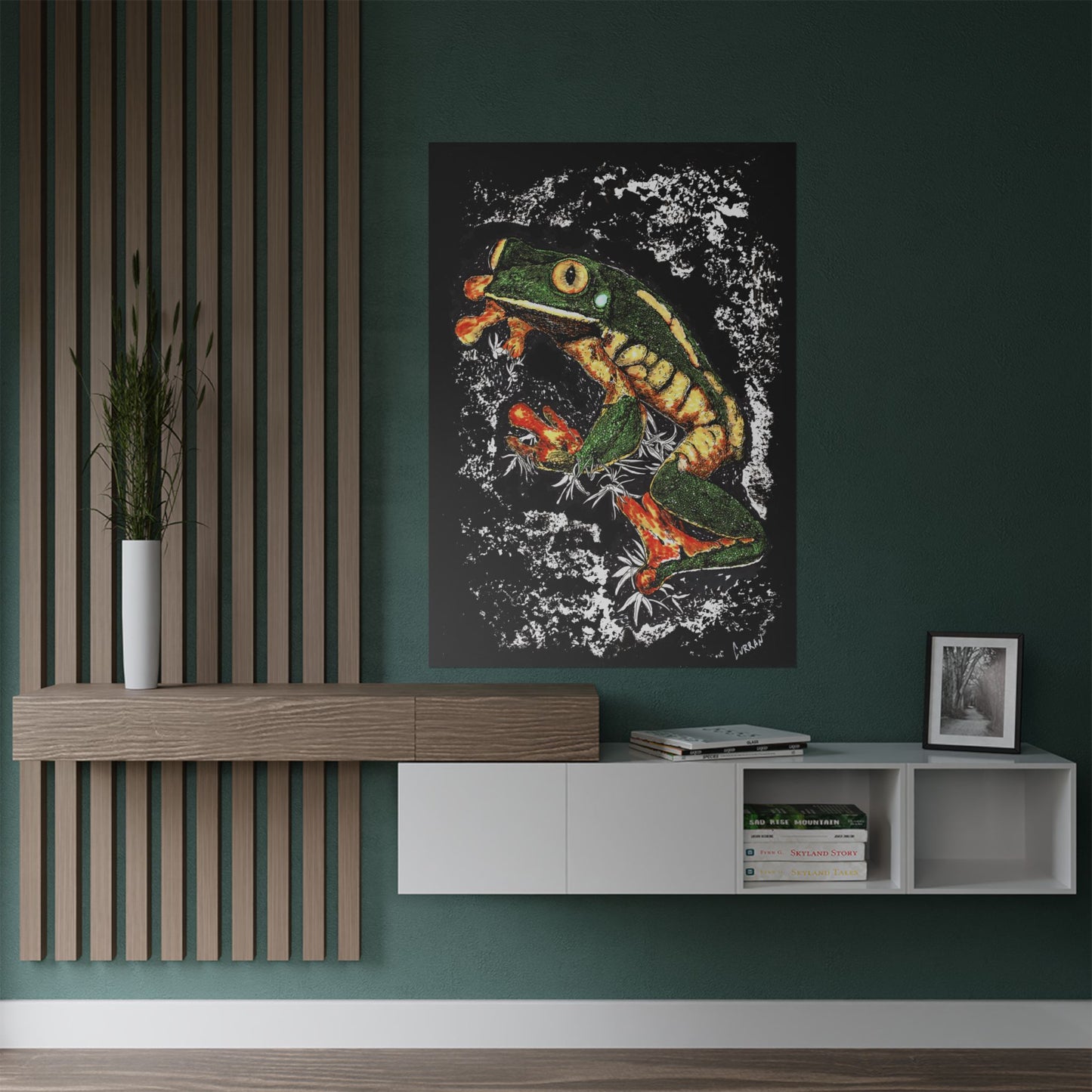 Vibrant Frog Satin Poster - 300gsm Art Print for Nature Lovers