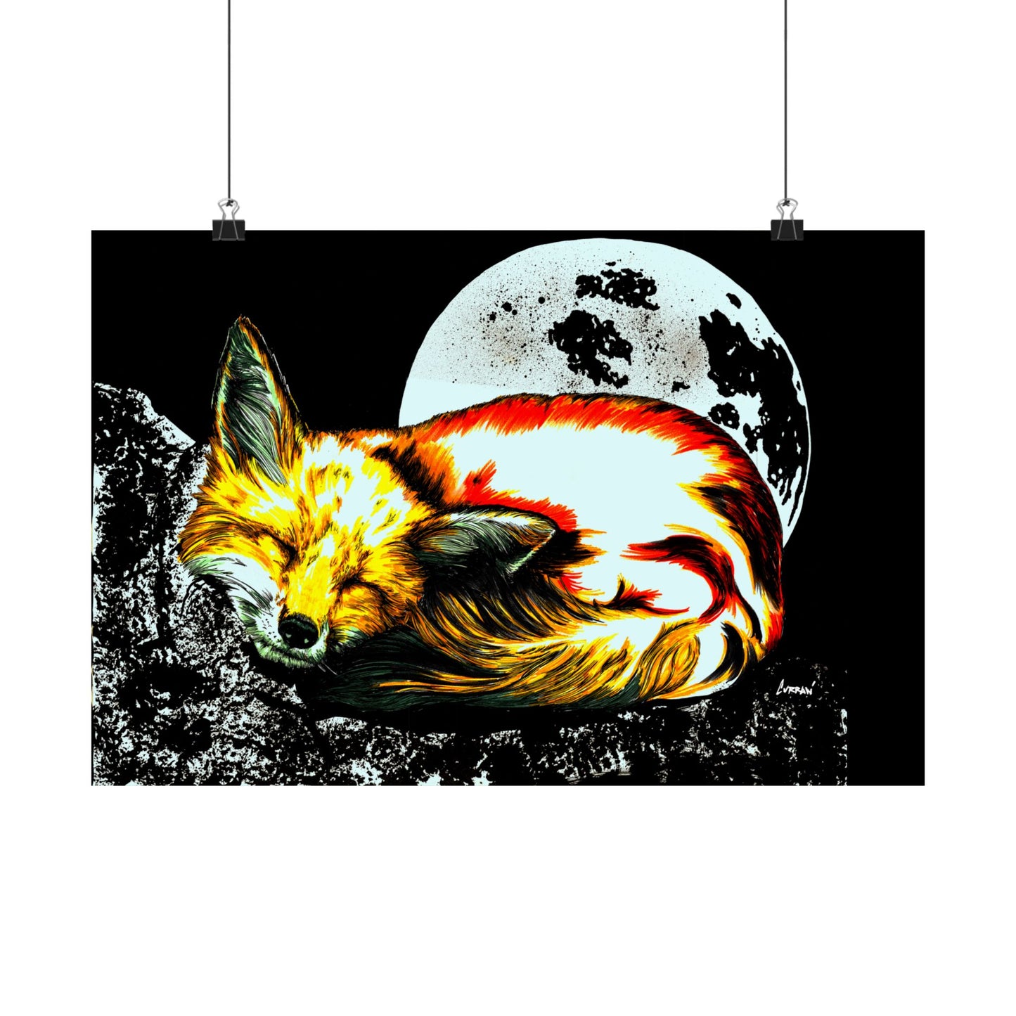 Dreamy Fox Satin Poster - 300gsm Art Print for Animal Lovers