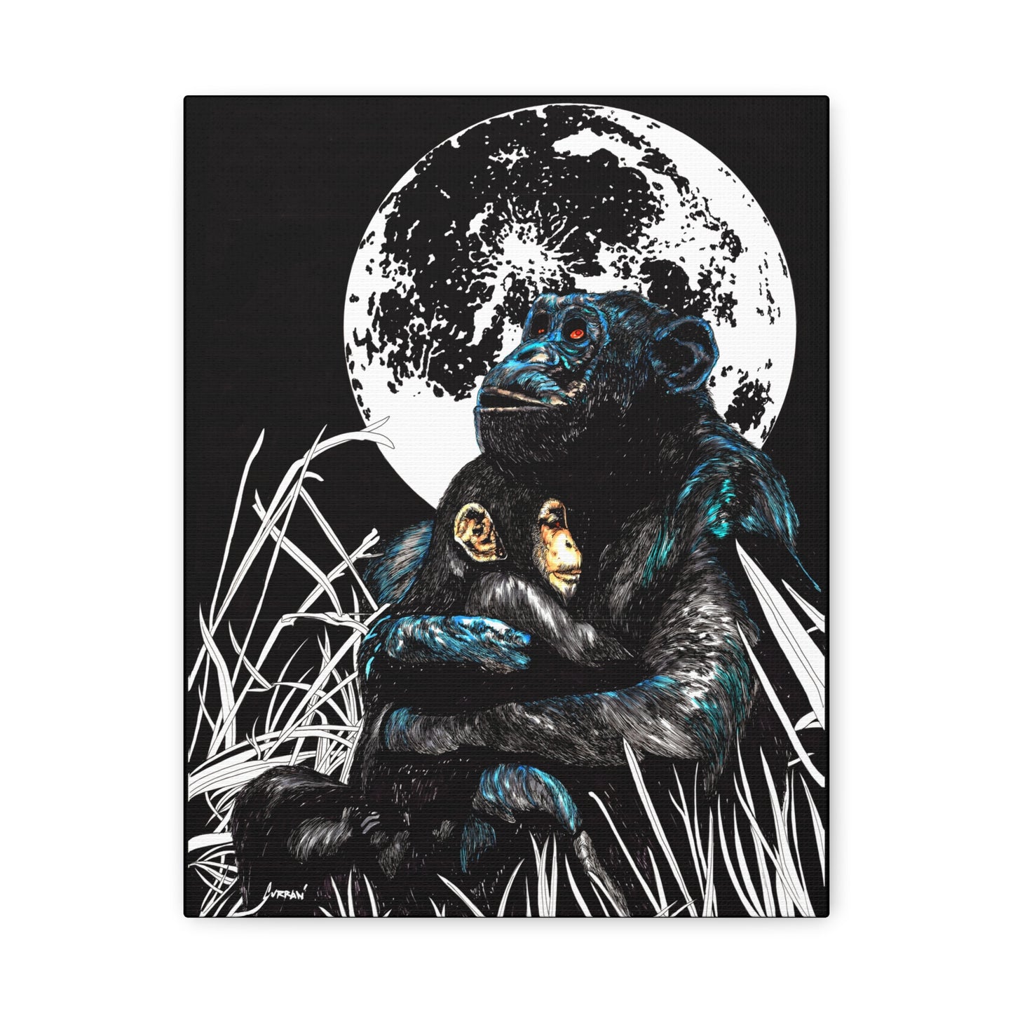 Gorilla Wall Art, Gorilla Print, Hand-Drawn Gorilla, Wildlife Art,