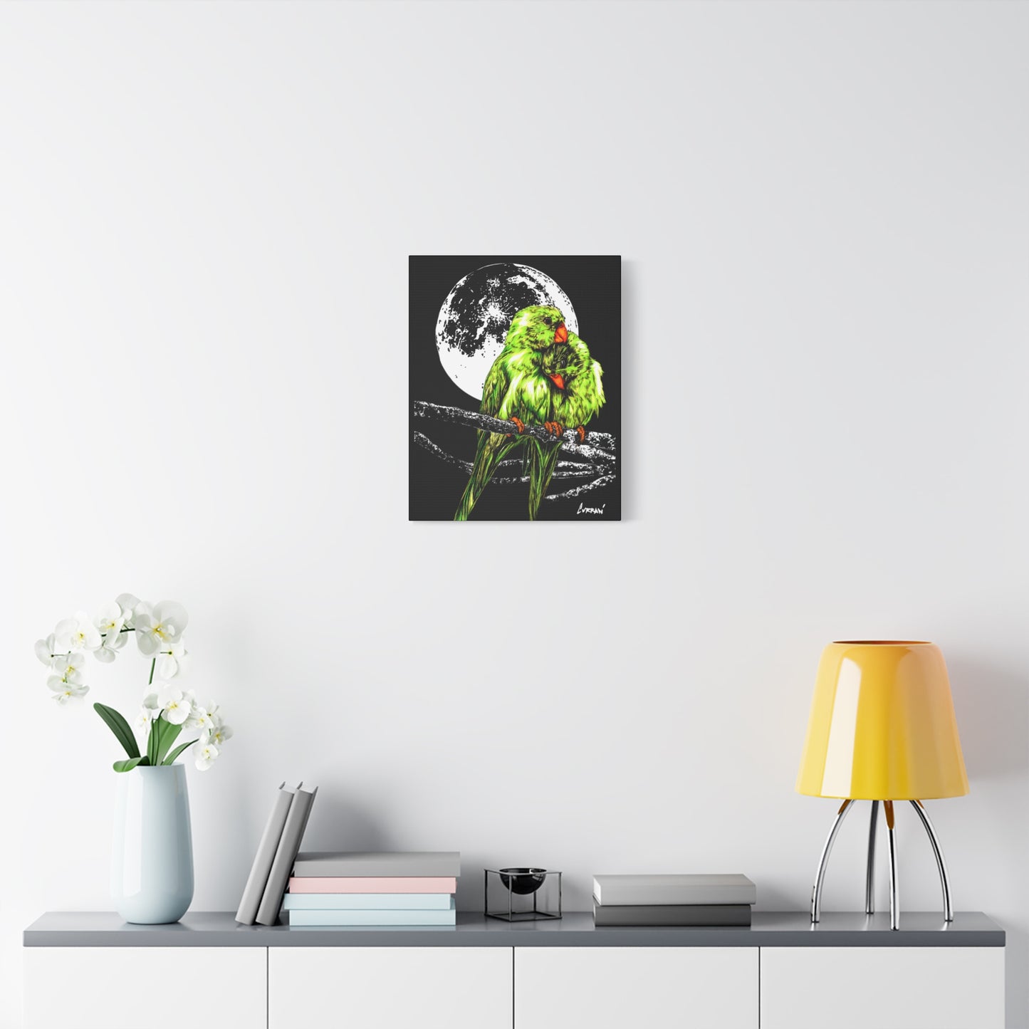 Lush Lovebirds Canvas Art Prints, Stretched Matte Wall Decor