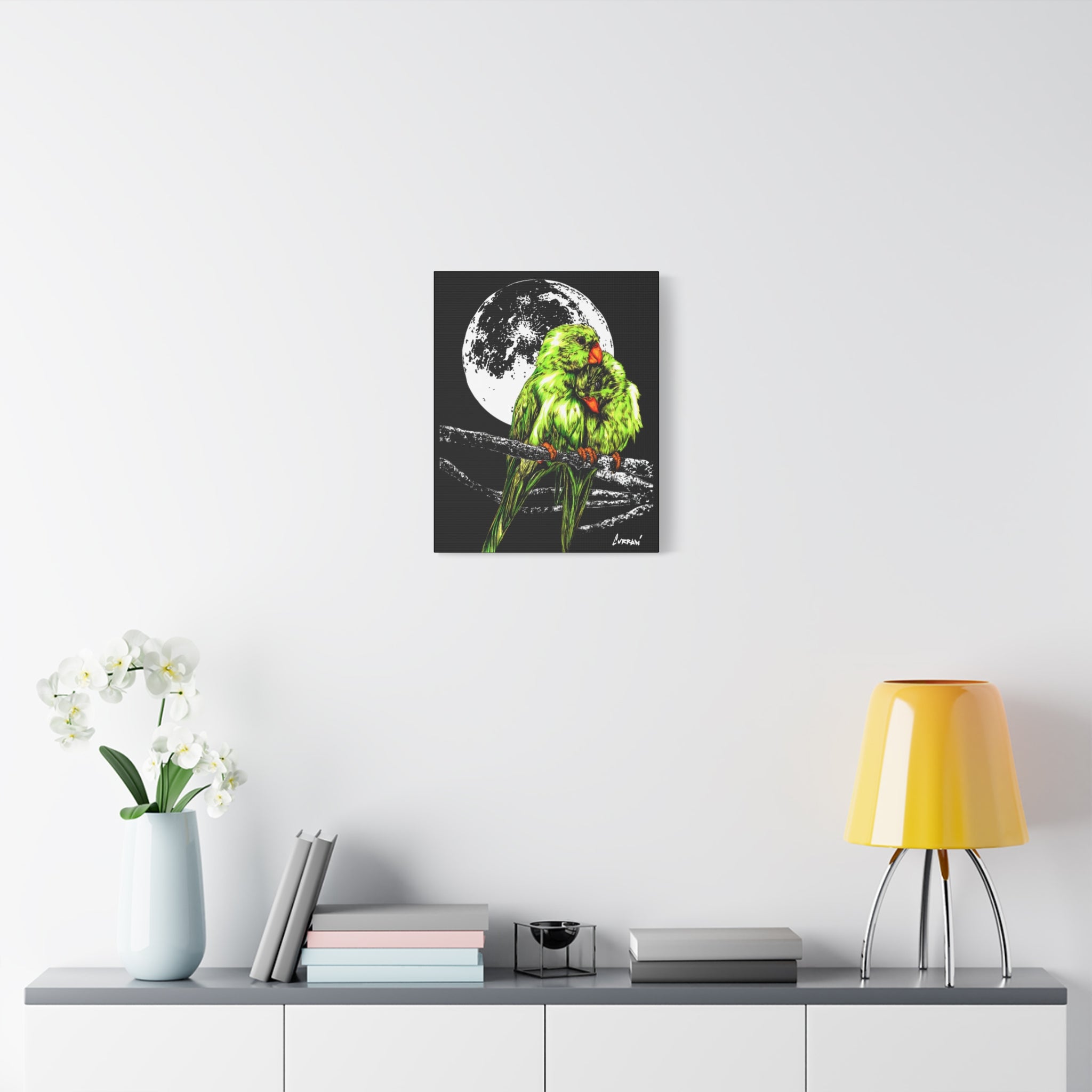 Lush Lovebirds Canvas Art Prints, Stretched Matte Wall Decor