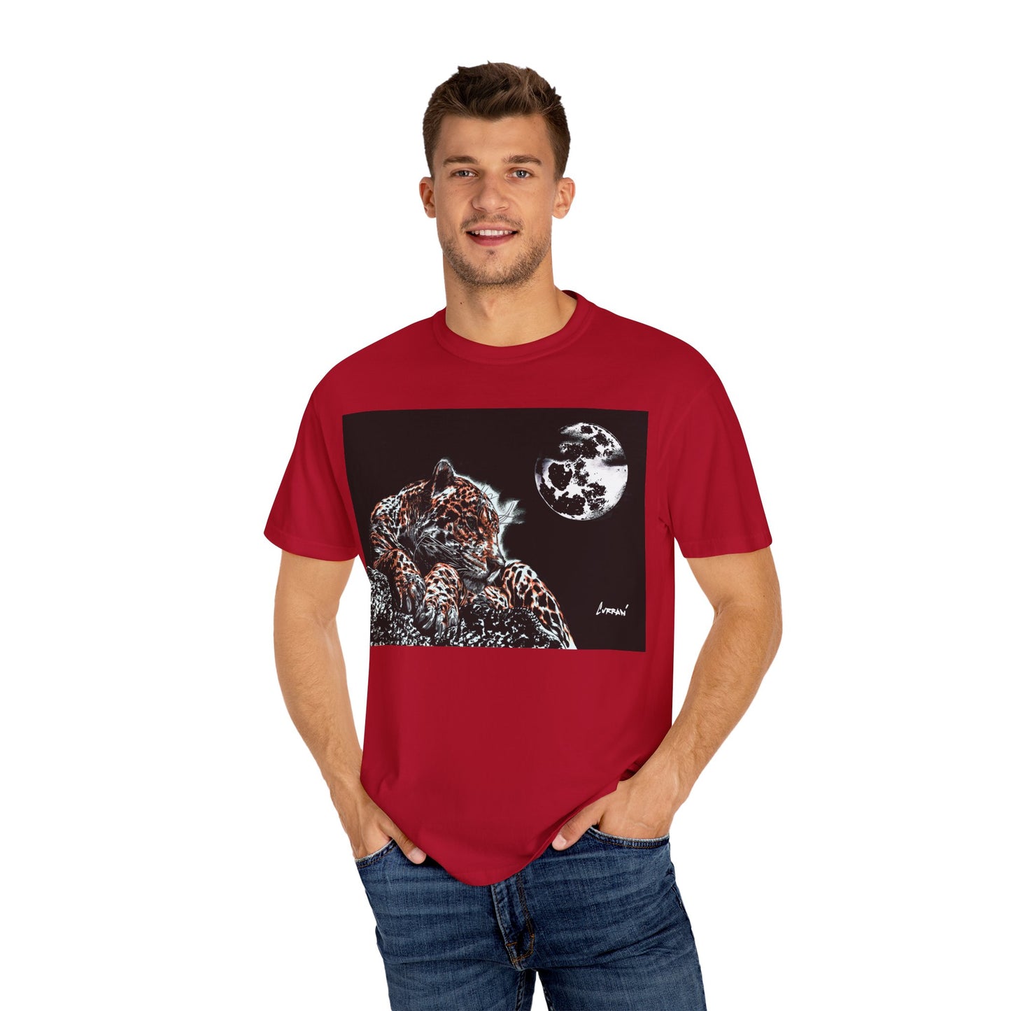Moonlit Leopard Unisex Garment-Dyed T-Shirt