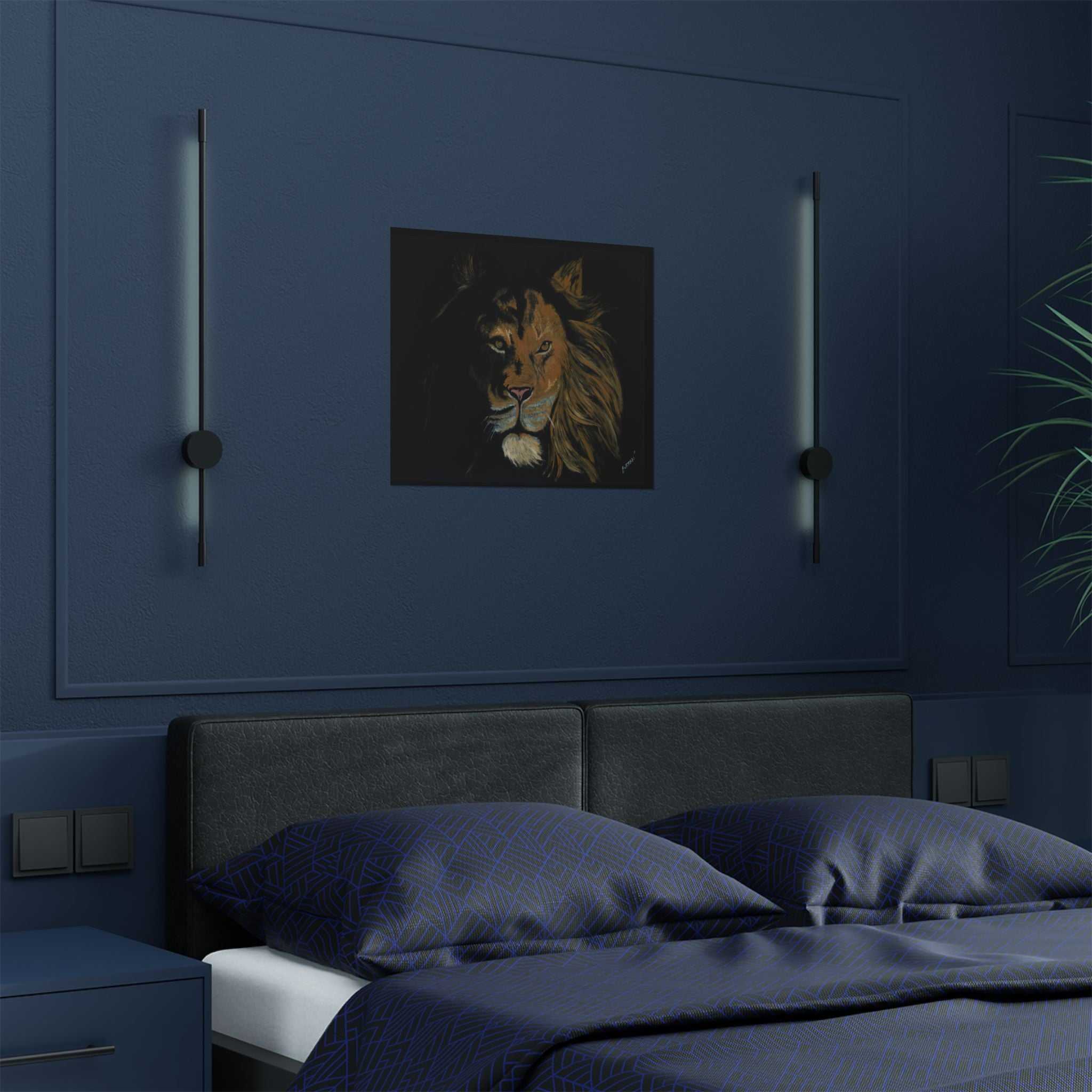 Majestic Lion Satin Poster - 300gsm Art Print for Home Decor