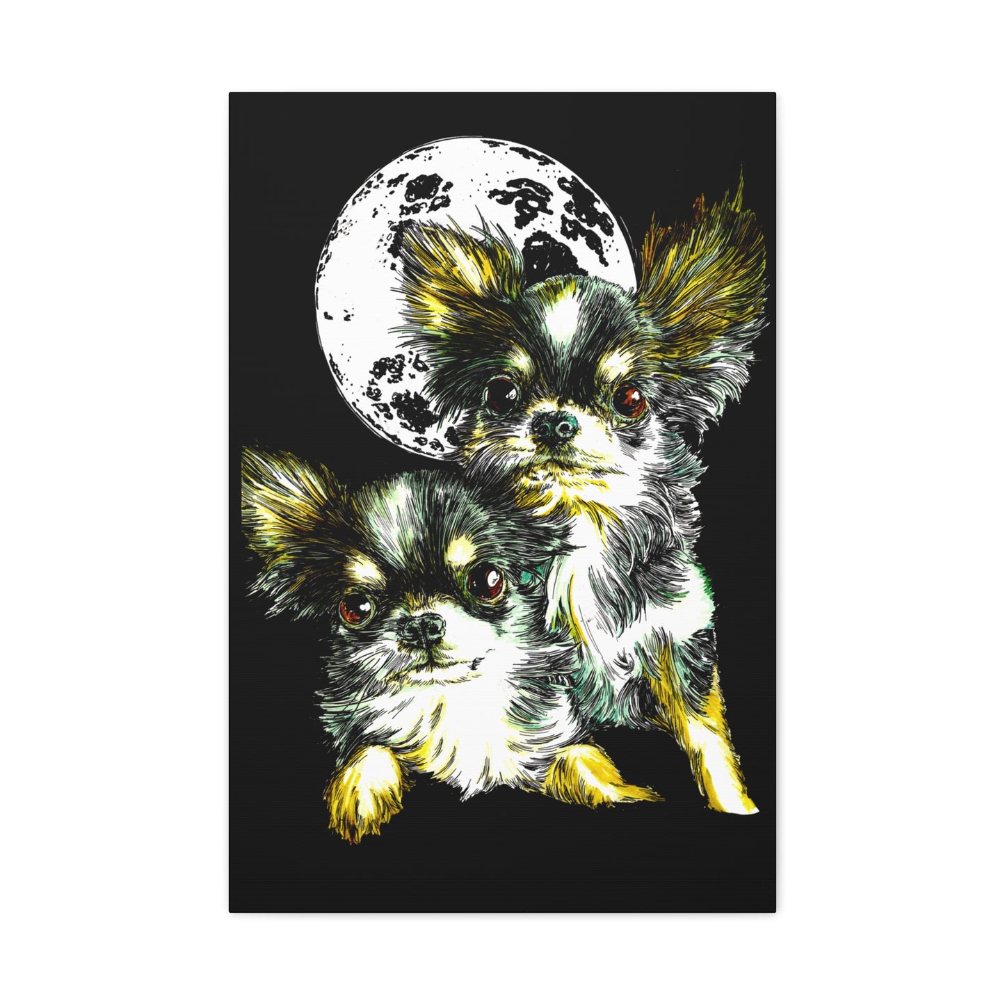 Chihuahuas Wall Art Print of the Original, hand drawn art