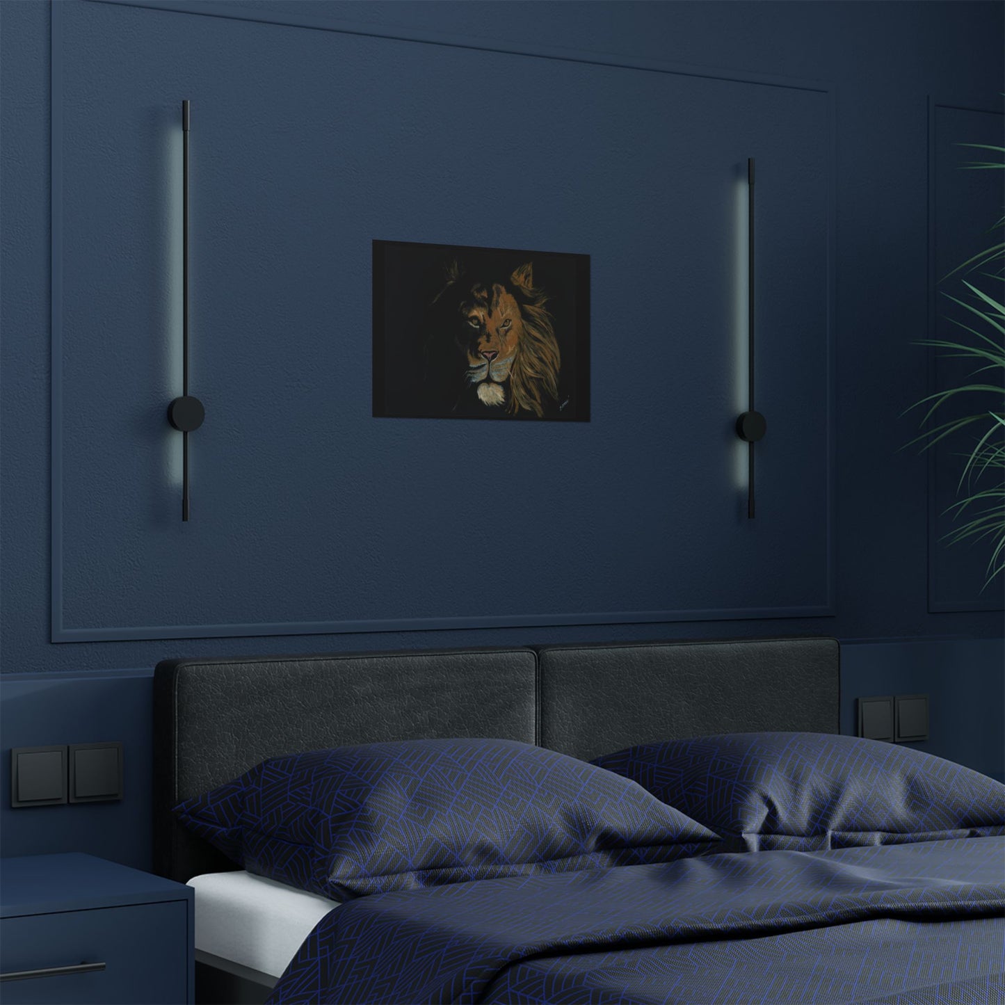 Majestic Lion Satin Poster - 300gsm Art Print for Home Decor
