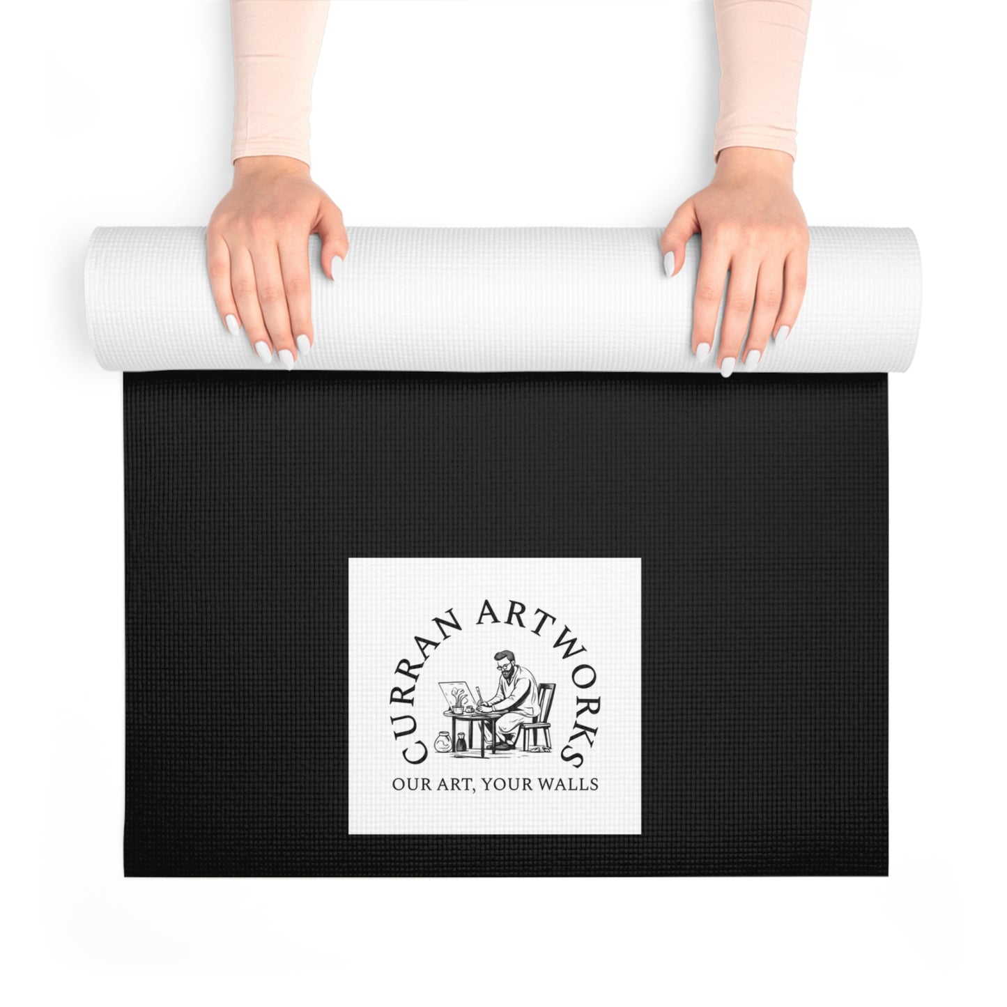 Baby Elephant Yoga Mat - Hand Drawn Baby Elephant Wall Art