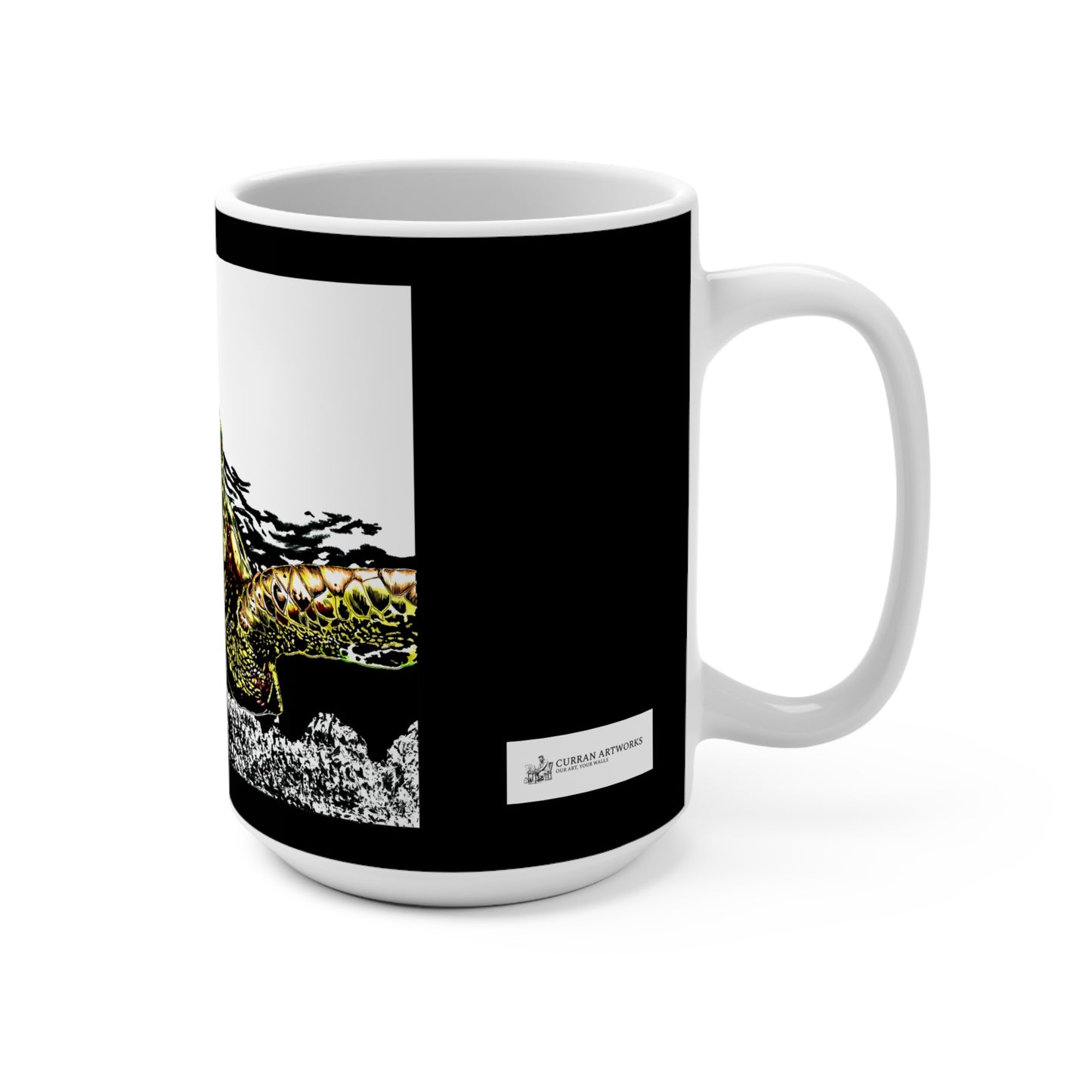 Ocean-Inspired Turtle Mug - 15oz Ceramic Coffee Cup for Nature Lovers