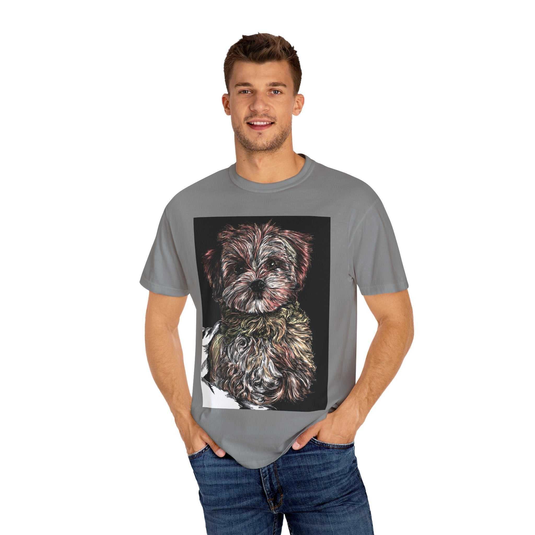 Elevate your style with our Puppy Art Unisex Garment-Dyed T-Shirt – Original Hand-Drawn design. Stand out from the crowd in this unique tee!
