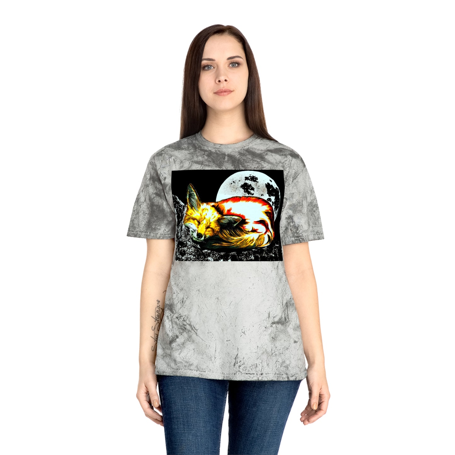 Red Fox Unisex T Shirt with Color Blast Design