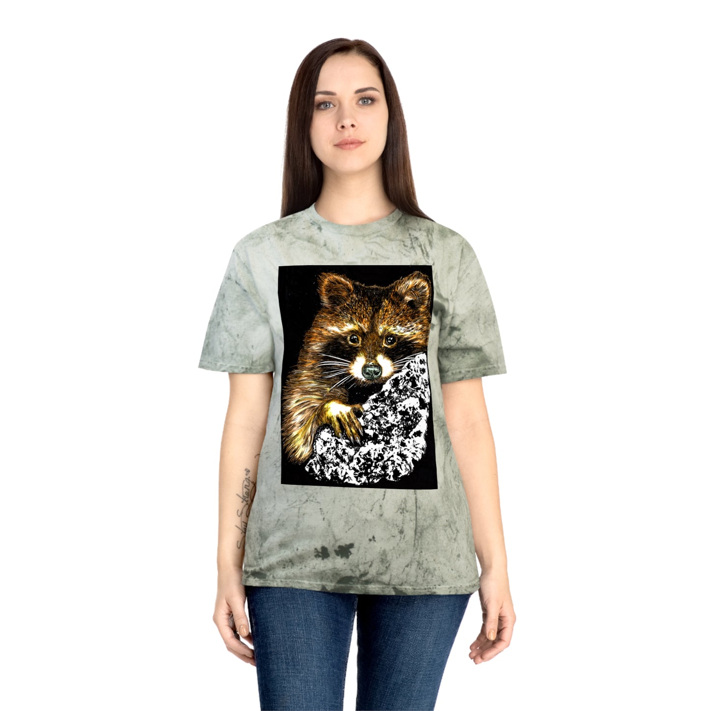 Raccoon Tree Unisex T Shirt Hand Drawn Art