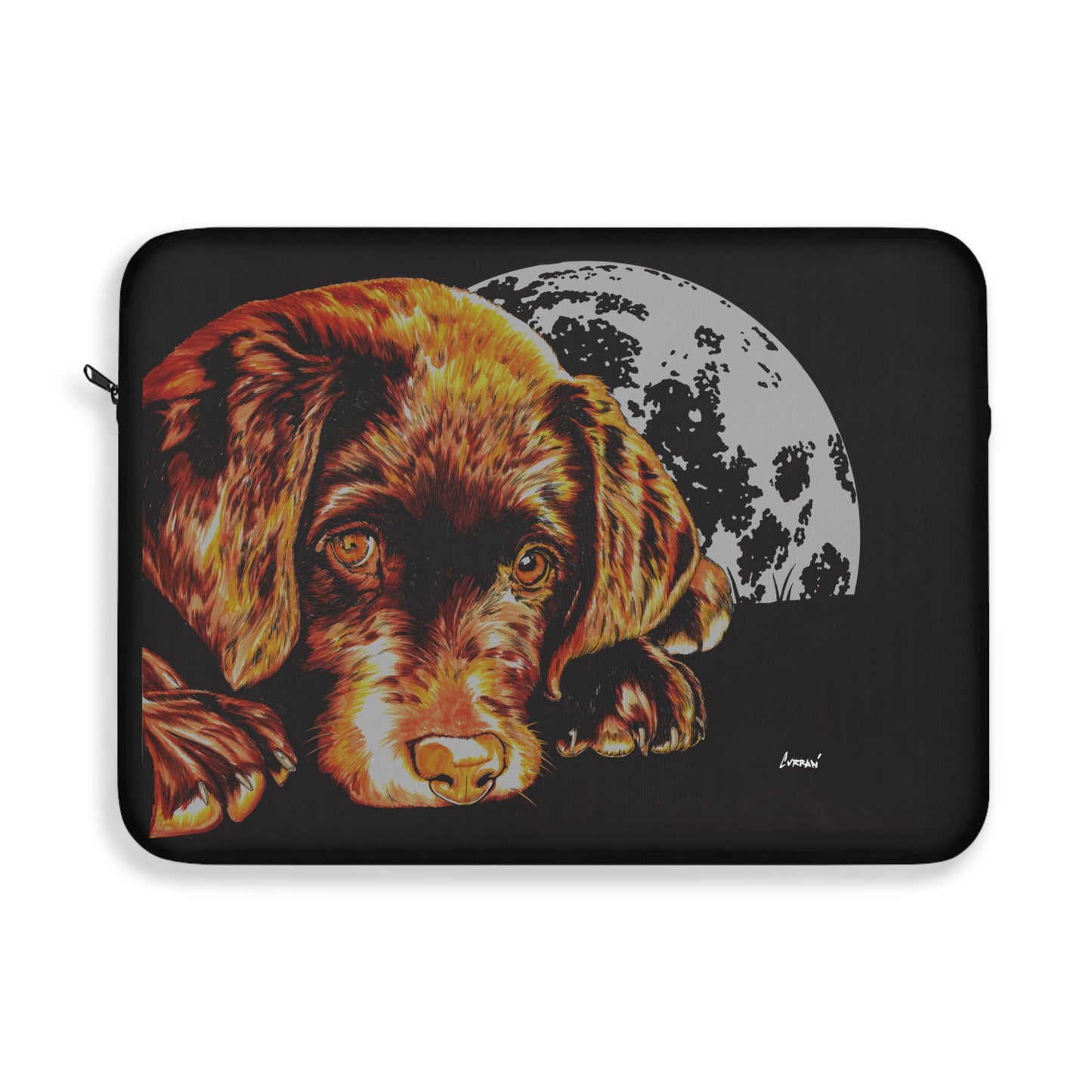 Moonlit Chocolate Lab Puppy Laptop Sleeve - Perfect for Dog Lovers