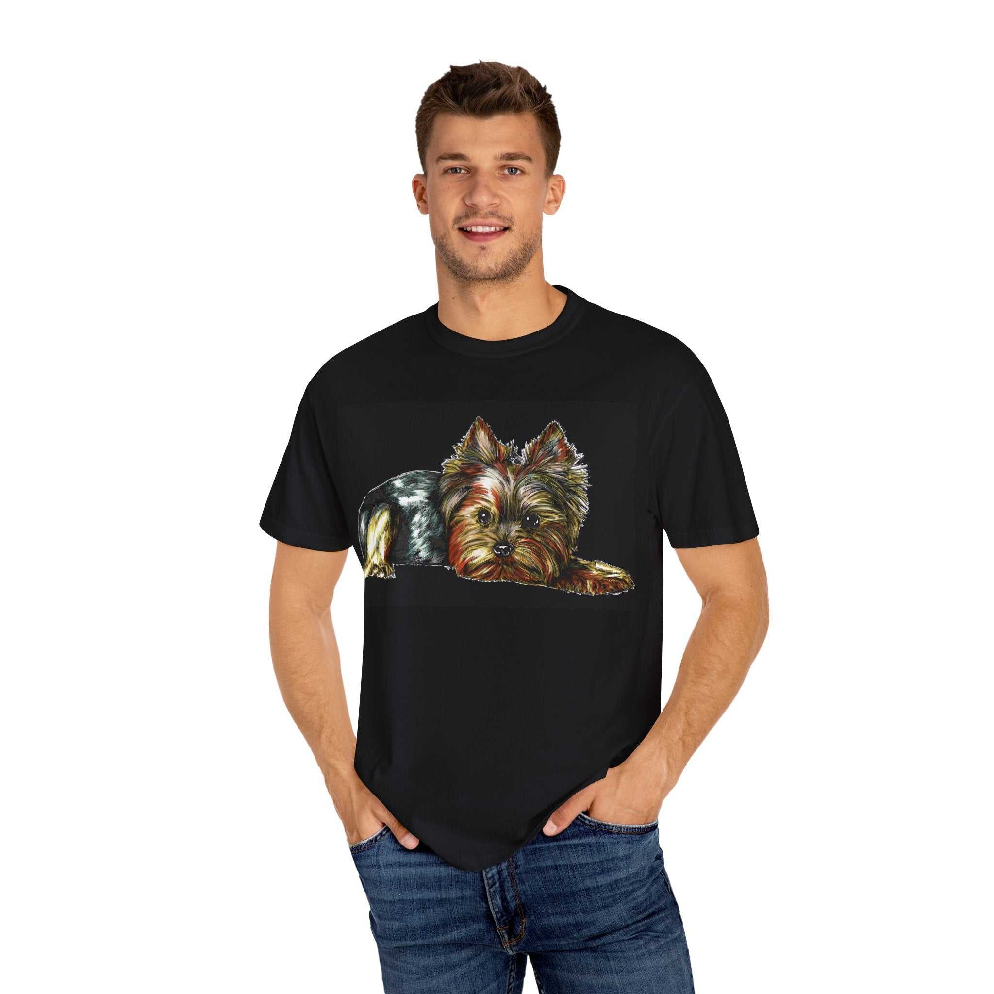 Yorkie Terrier Unisex Garment-Dyed T-Shirt
