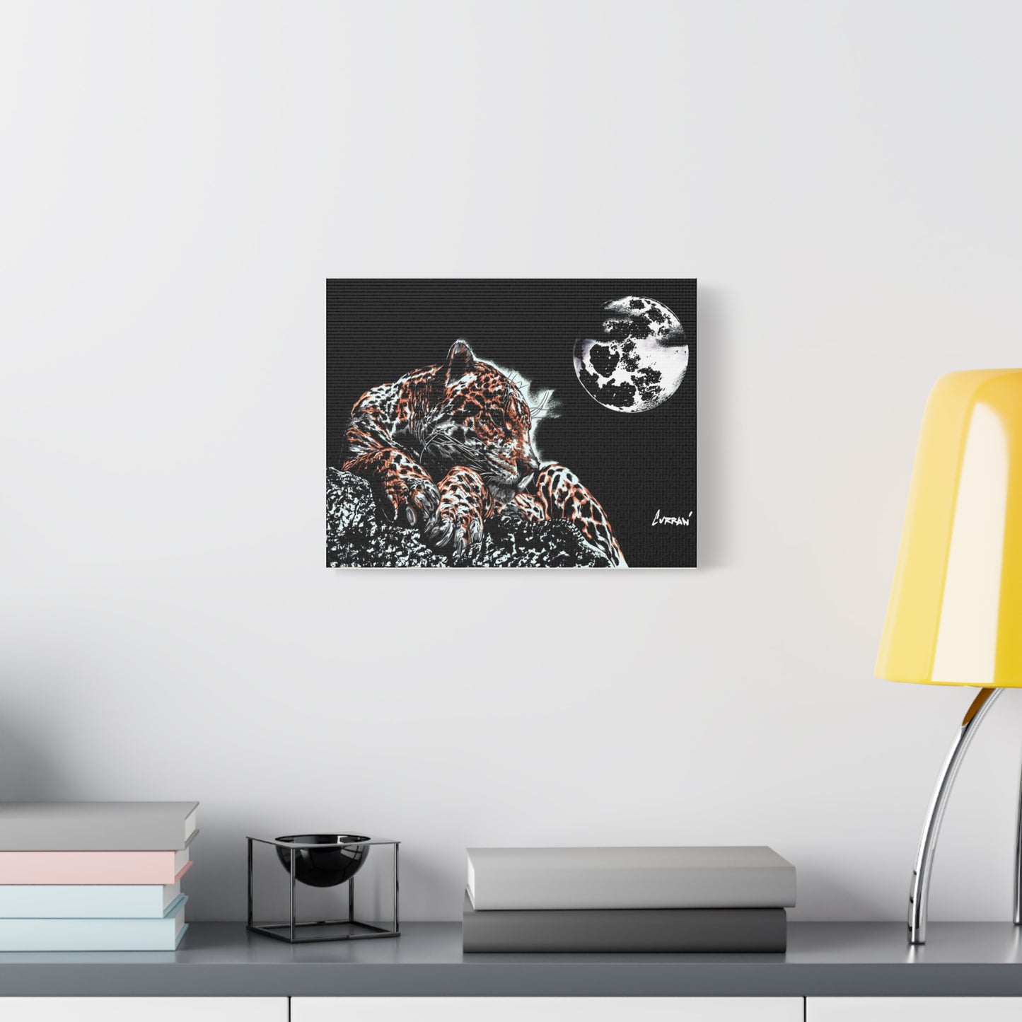 Leopard Canvas Art – Original Hand-Drawn Realistic Big Cat Wall Decor printed on Matte Canvas, Stretched, 1.25"