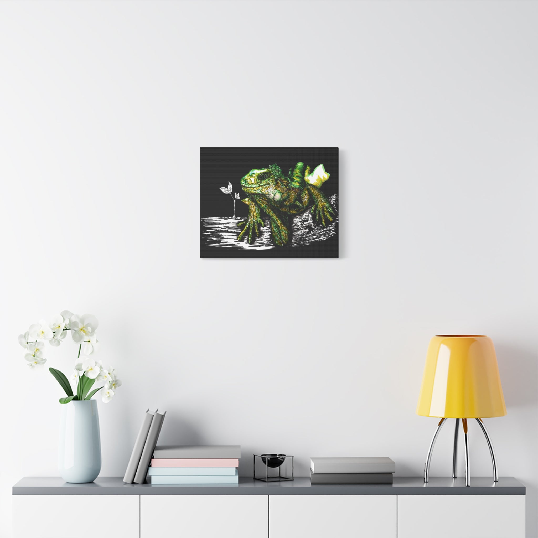 Iguana Print, Hand-Drawn Reptile Art, Lizard Wall Decor