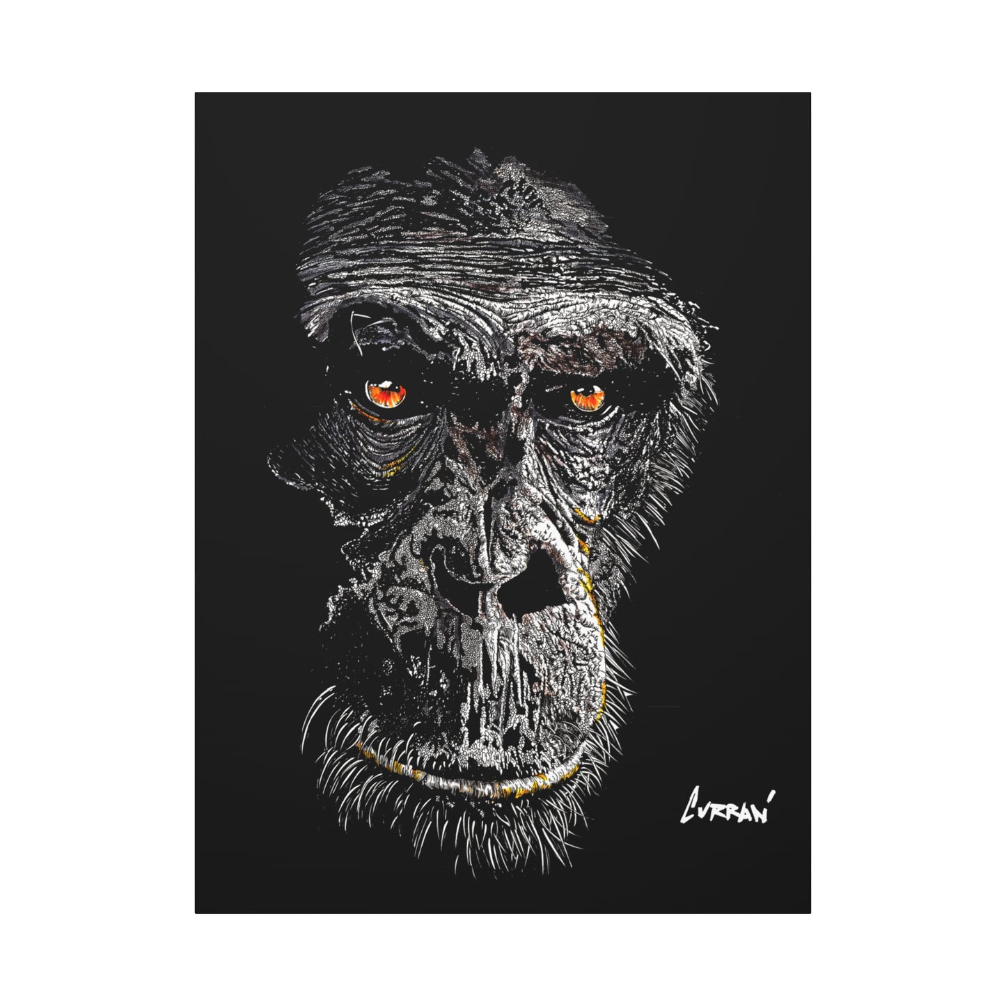 Gorilla 2 Wall Art, Gorilla Print, Hand-Drawn Gorilla,