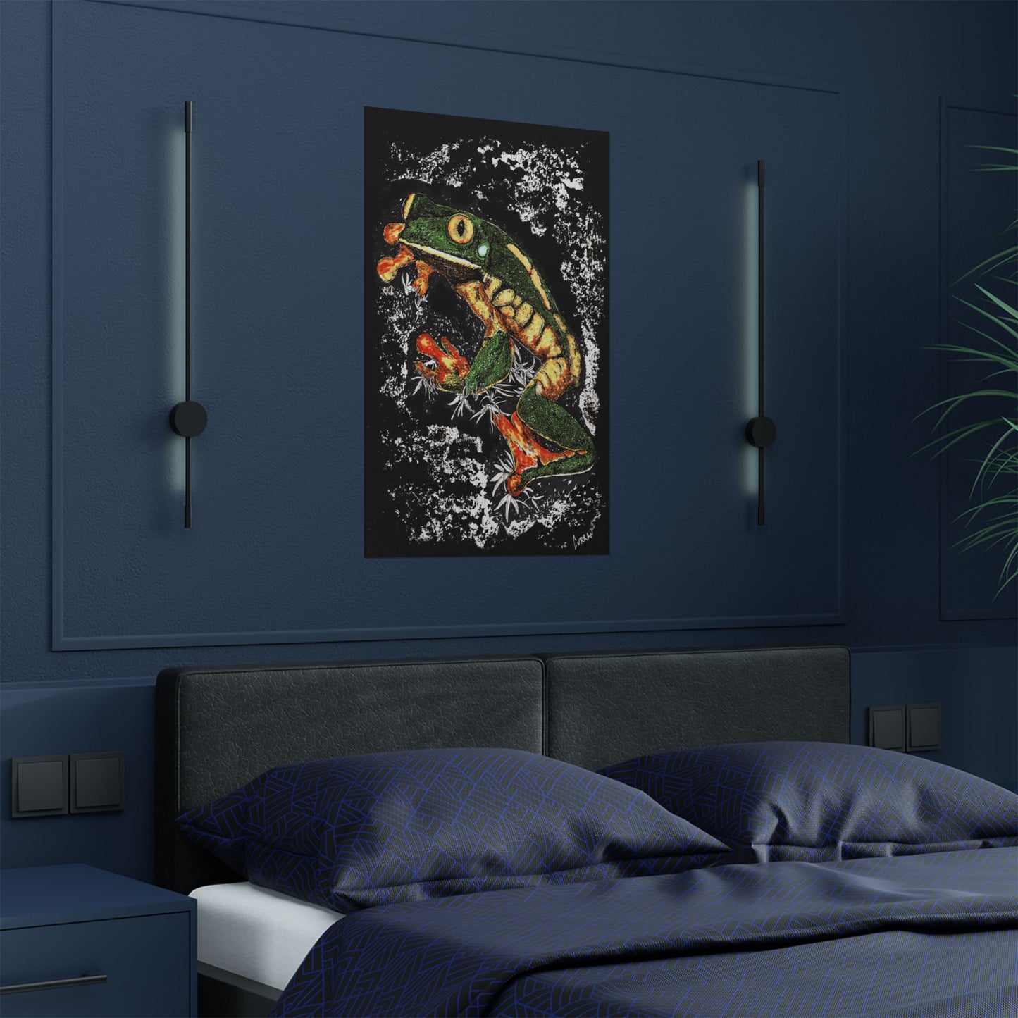 Vibrant Frog Satin Poster - 300gsm Art Print for Nature Lovers
