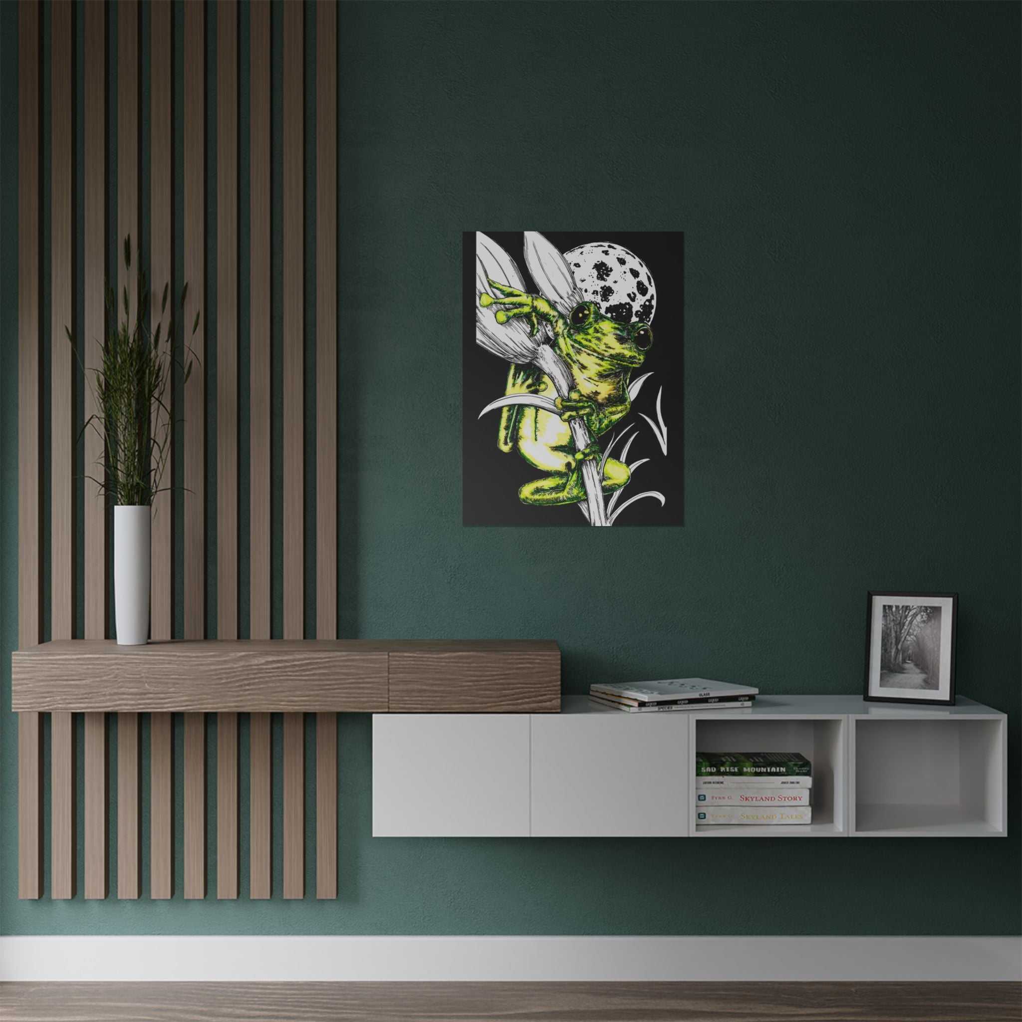 Transform your space with our Whimsical Frog Satin Poster - Vibrant Wall Art for Nature Lovers. Add a pop of color and whimsy to your home today!