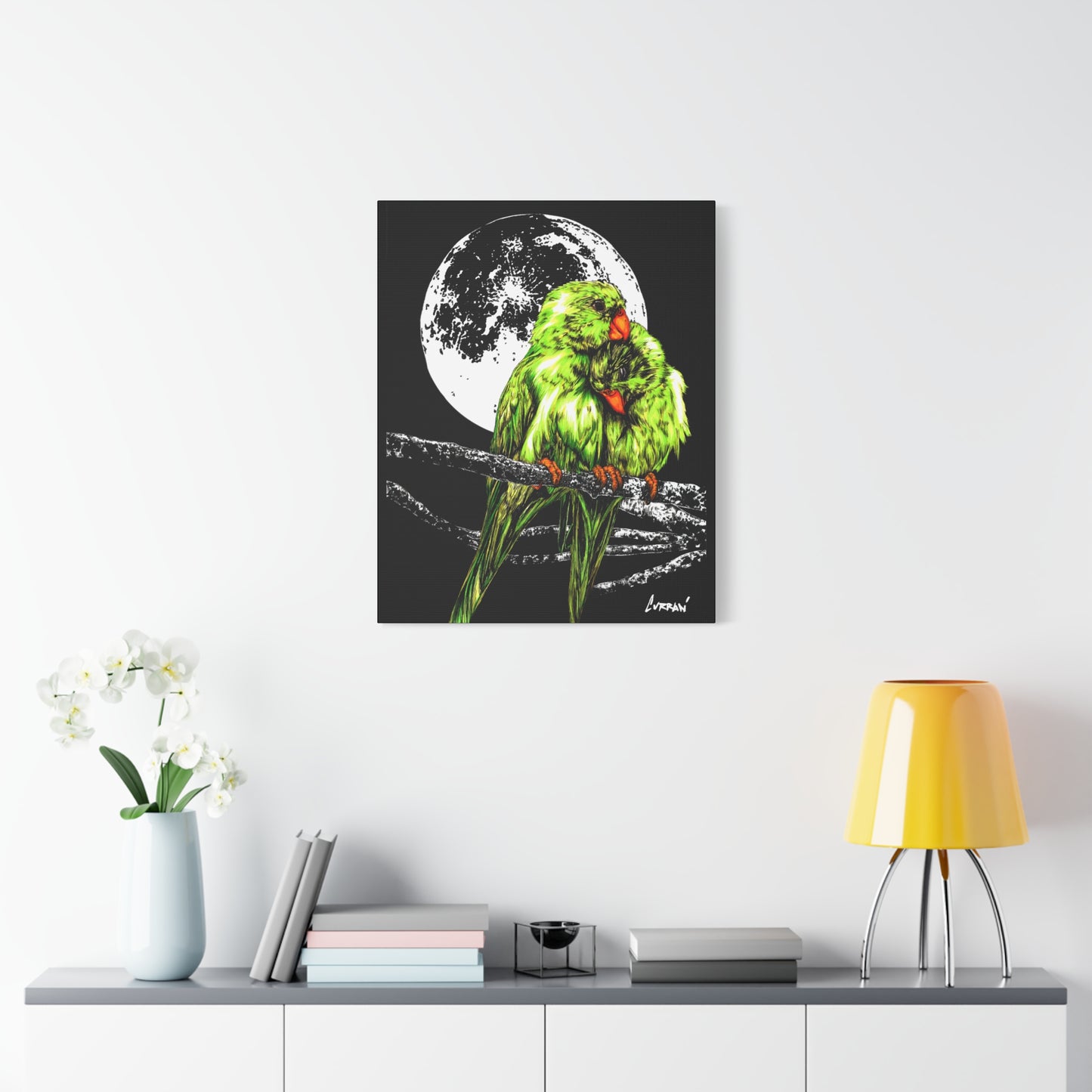 Lush Lovebirds Canvas Art Prints, Stretched Matte Wall Decor