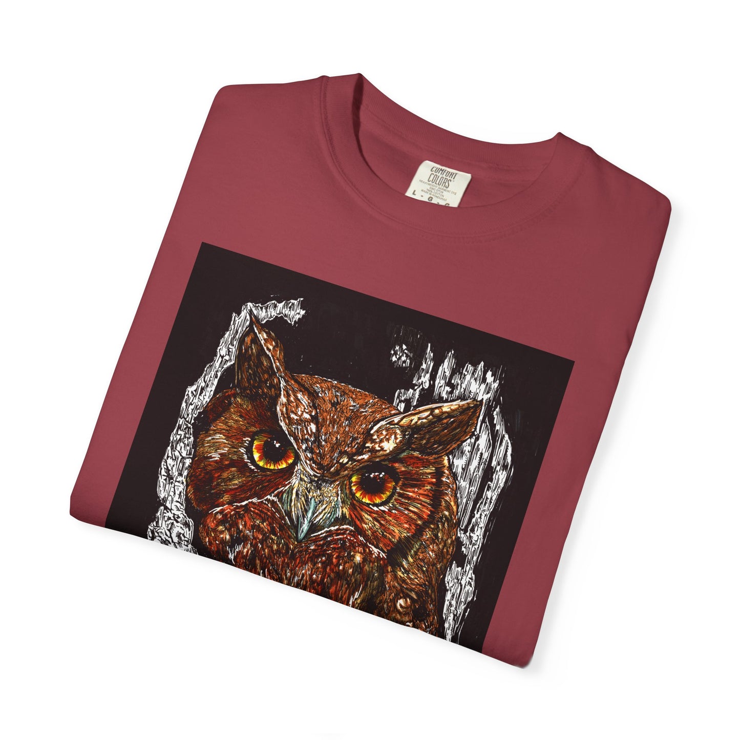 Artistic Owl Unisex Garment-Dyed T-Shirt