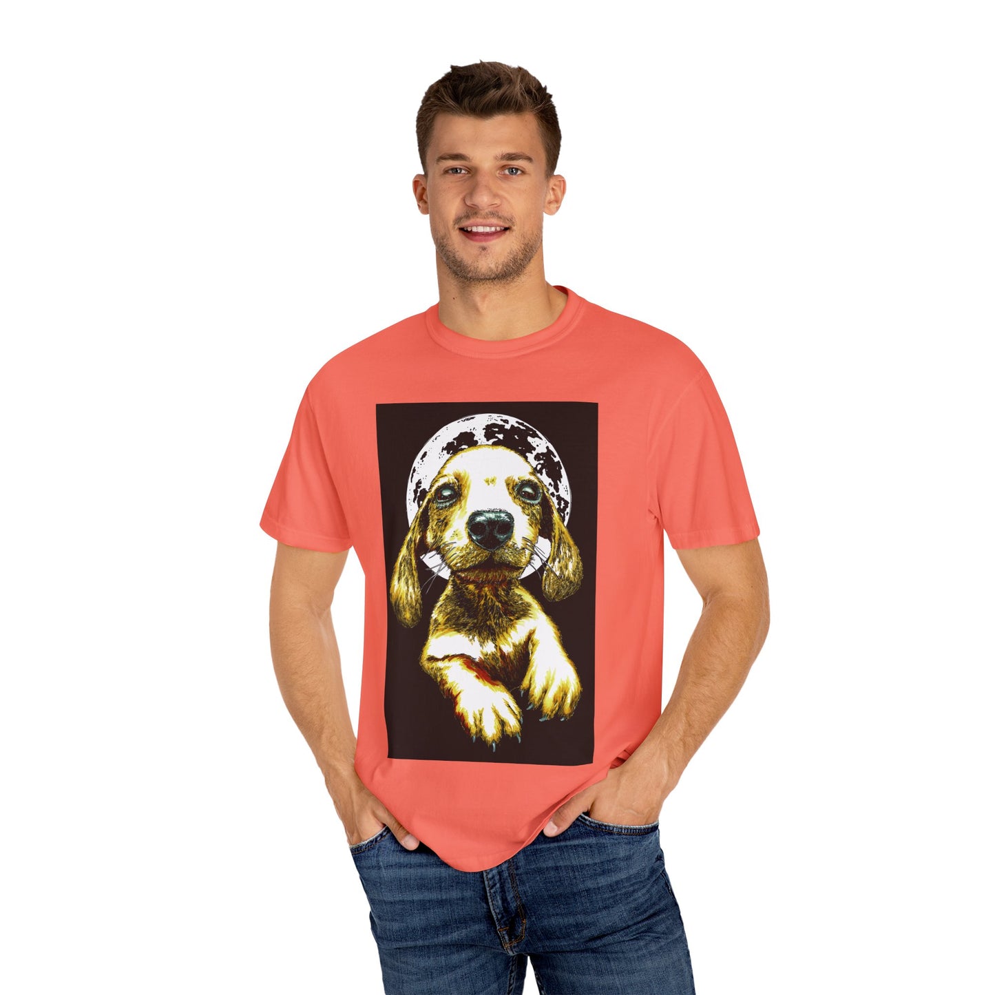Unisex Garment-Dyed T-Shirt – Original Hand-Painted Puppy Art